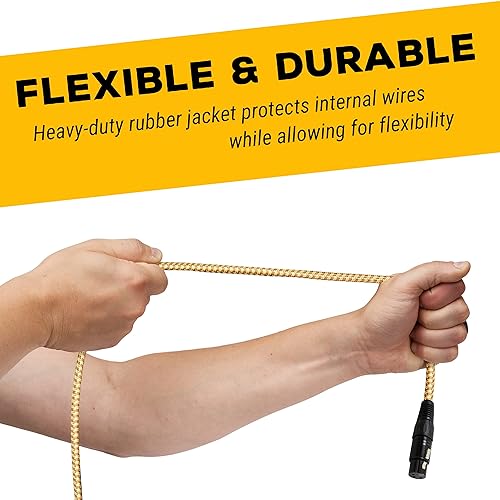 Miniatura 7 de GLS Audio Cable de micrófono de 25 pies, cables de conexión XLR equilibrados, XLR macho a XLR hembra, cables de micrófono de 25 pies, chaqueta de