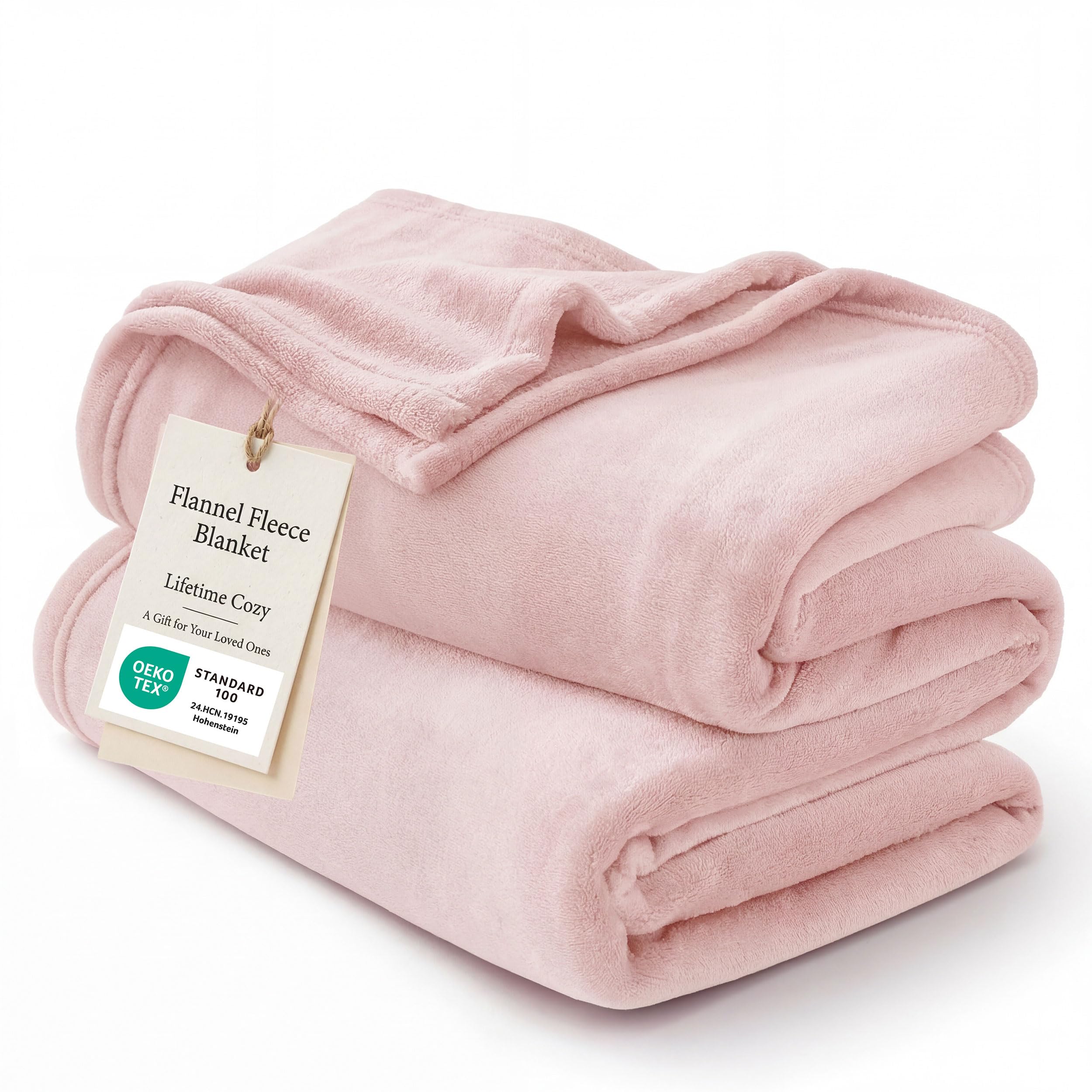 Bedsure GentleSoft Pink Throw Blanket for Couch - 300GSM Soft Cozy Fleece Blankets for Home Decor Gifts, 50x60 Inches