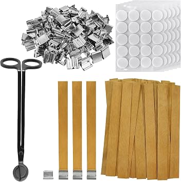 301Pcs Wood Wicks for Candles Making,Wooden Candle Wicks,with Trimmer Natural Crackling Wooden Wicks for DIY Candle Making