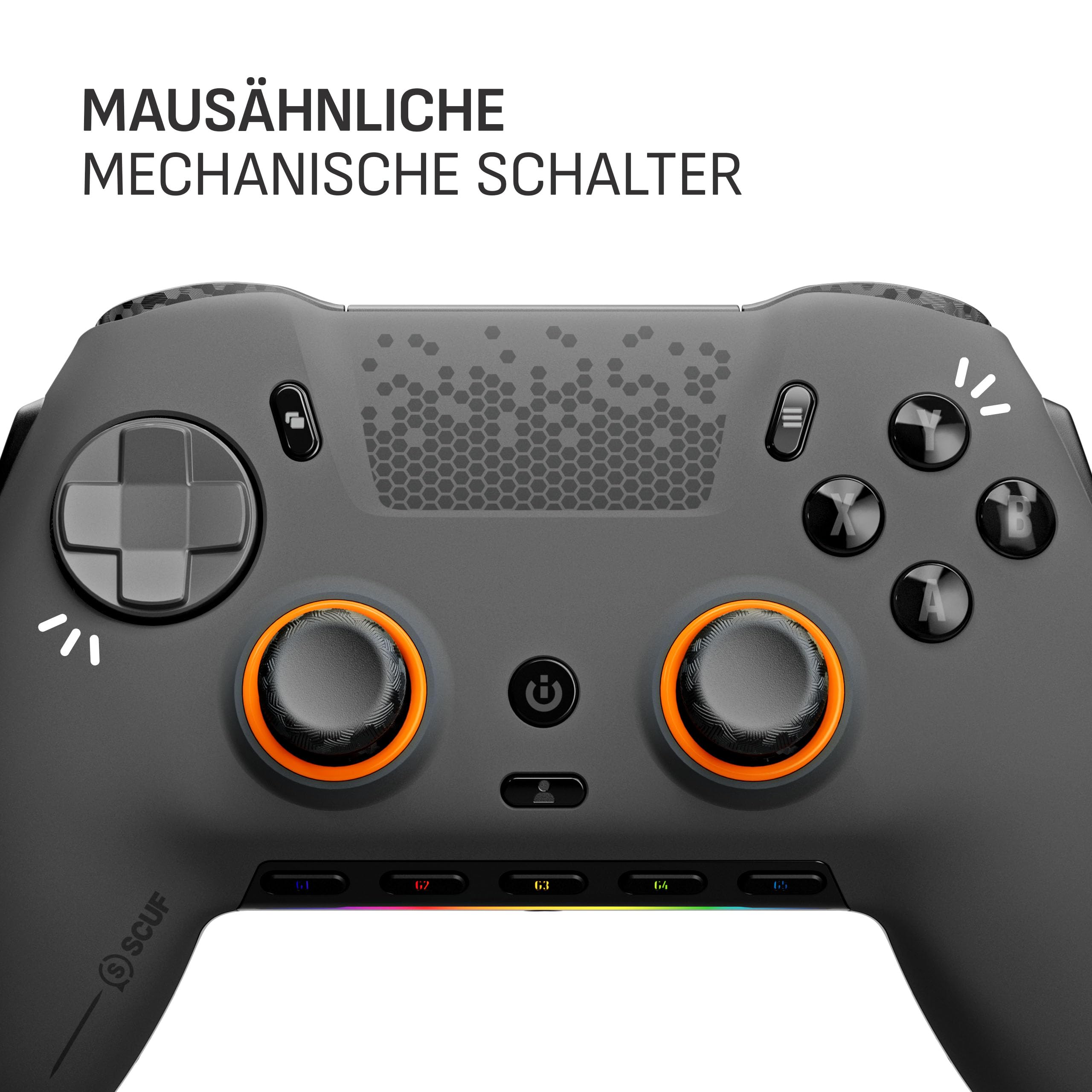 SCUF ENVISION PRO Wireless V1 (2023) PC-Gaming-Controller - Fünf Abnehmbare G-Tasten - Abnehmbare Back-Paddles - Instant Triggers - iCUE-Kompatibel - Stahlgrau
