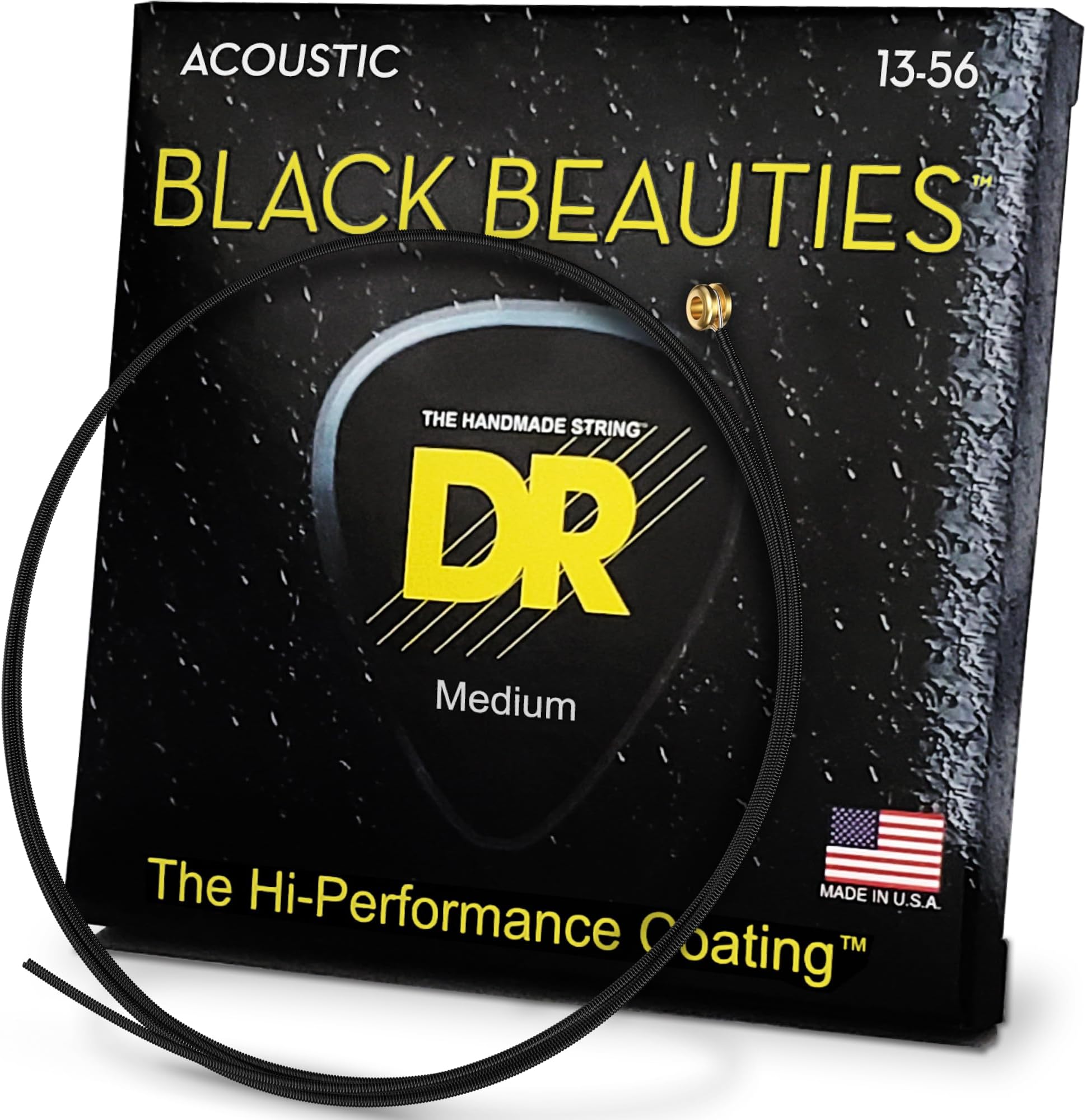 Acoustic Guitar Strings, Black Beauties - Black Coated, 13-56