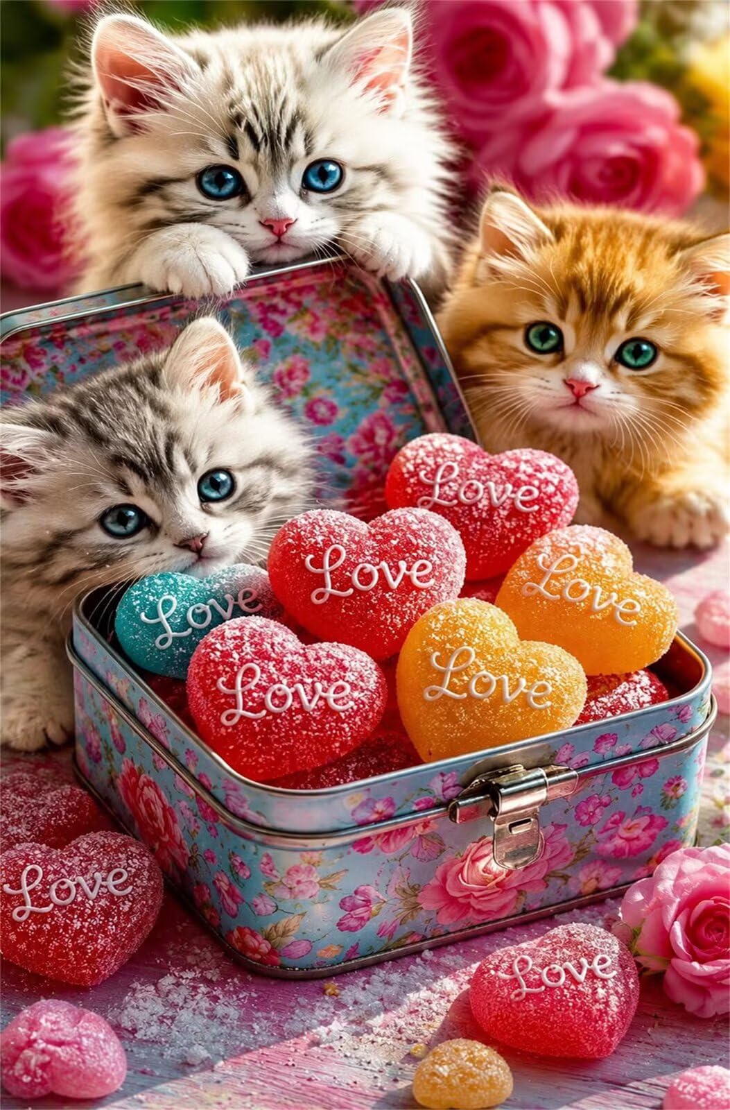 Puzzle de 100 piezas para adultos con diseño de gatitos rompecabezas de 40x28 cm con letras 7