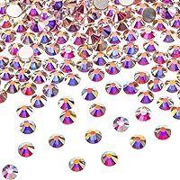Vista 1 de SS20 AB Crystal Diamond Rhinestones Flat Back Round Rhinestones Cristales iridiscentes Redondas Perlas de Cristal Plano Trasero Plano (5760 piezas)