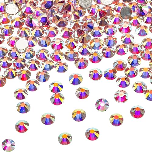 SS20 AB Crystal Diamond Rhinestones Flat Back Round Rhinestones Cristales iridiscentes Redondas Perlas de Cristal Plano Trasero Plano (5760 piezas)