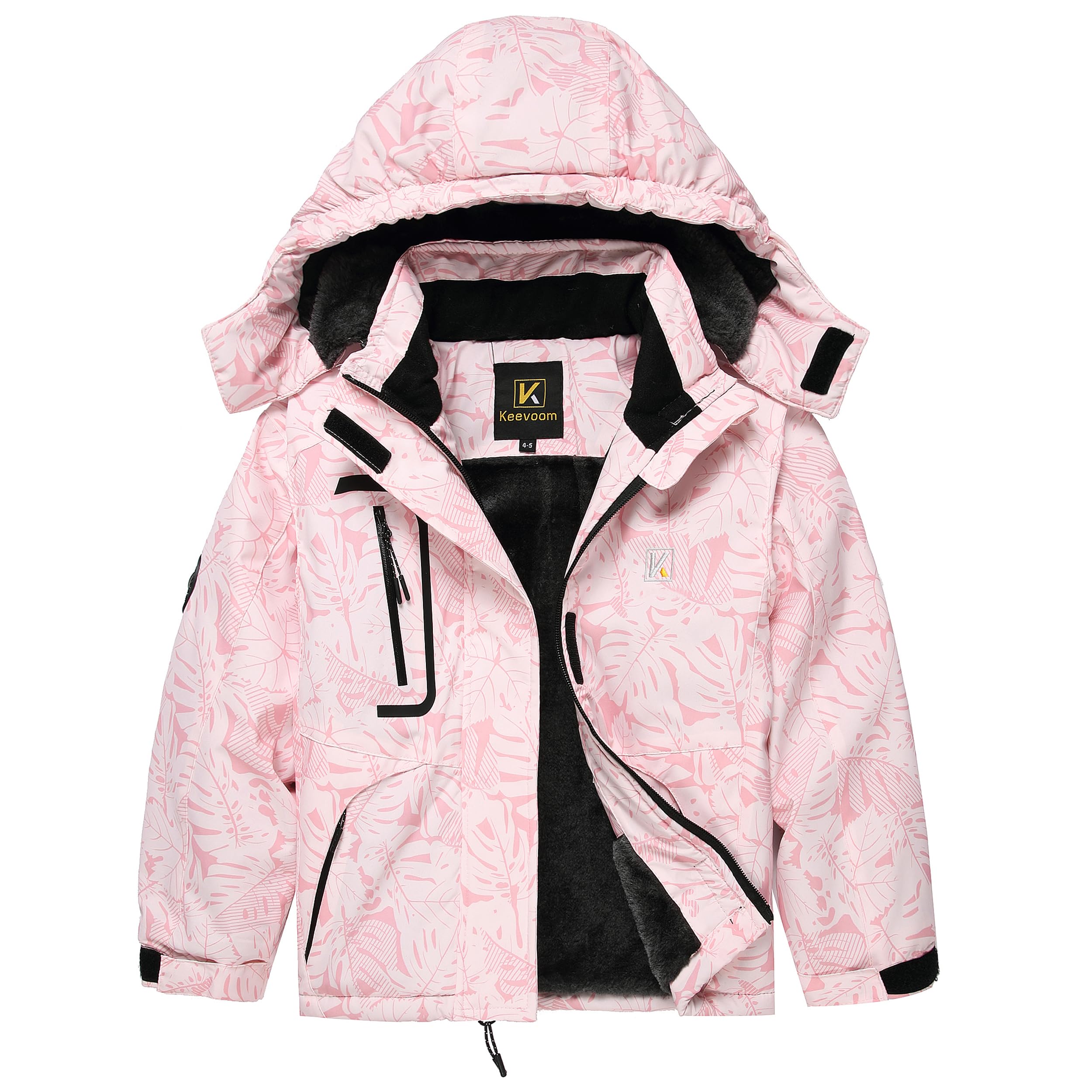 Keevoom Boys Girls Winter Coat Ski Jacket Windproof Waterproof Kids Snowboard Warm Fleece Snow Coats