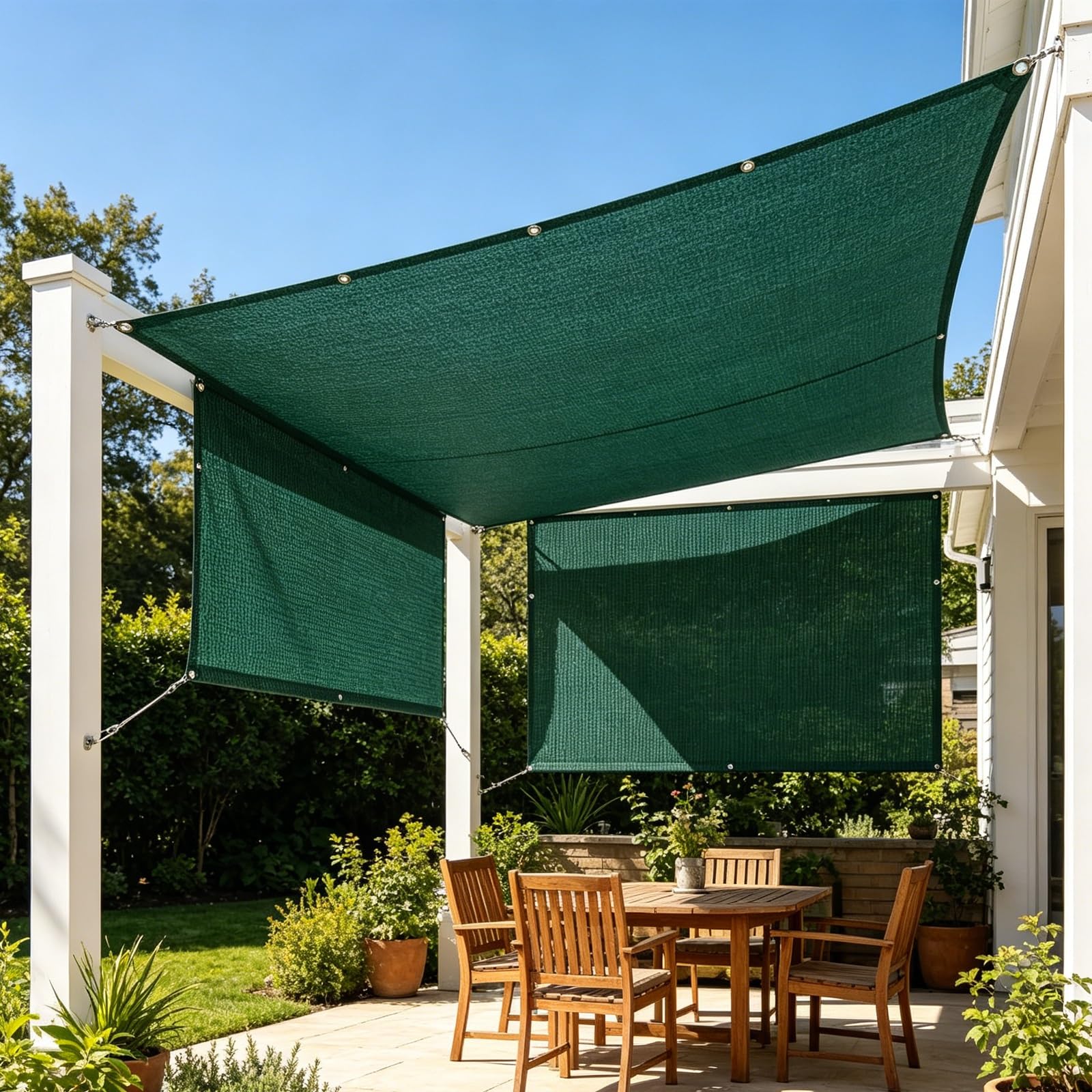 Toile d'ombrage en HDPE haute densité vert résistant pour vos toits