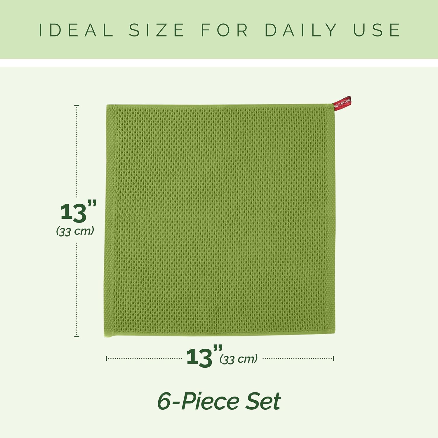 Elegant Comfort 100% Turkish Cotton 12-Pack Waffle Premium Kitchen Towels - Quick Drying and Super Absorbent Kitchen Dishcloth Towels, Ultra Soft Multi-Purpose Cleaning Towels, 13 x 13, Sage