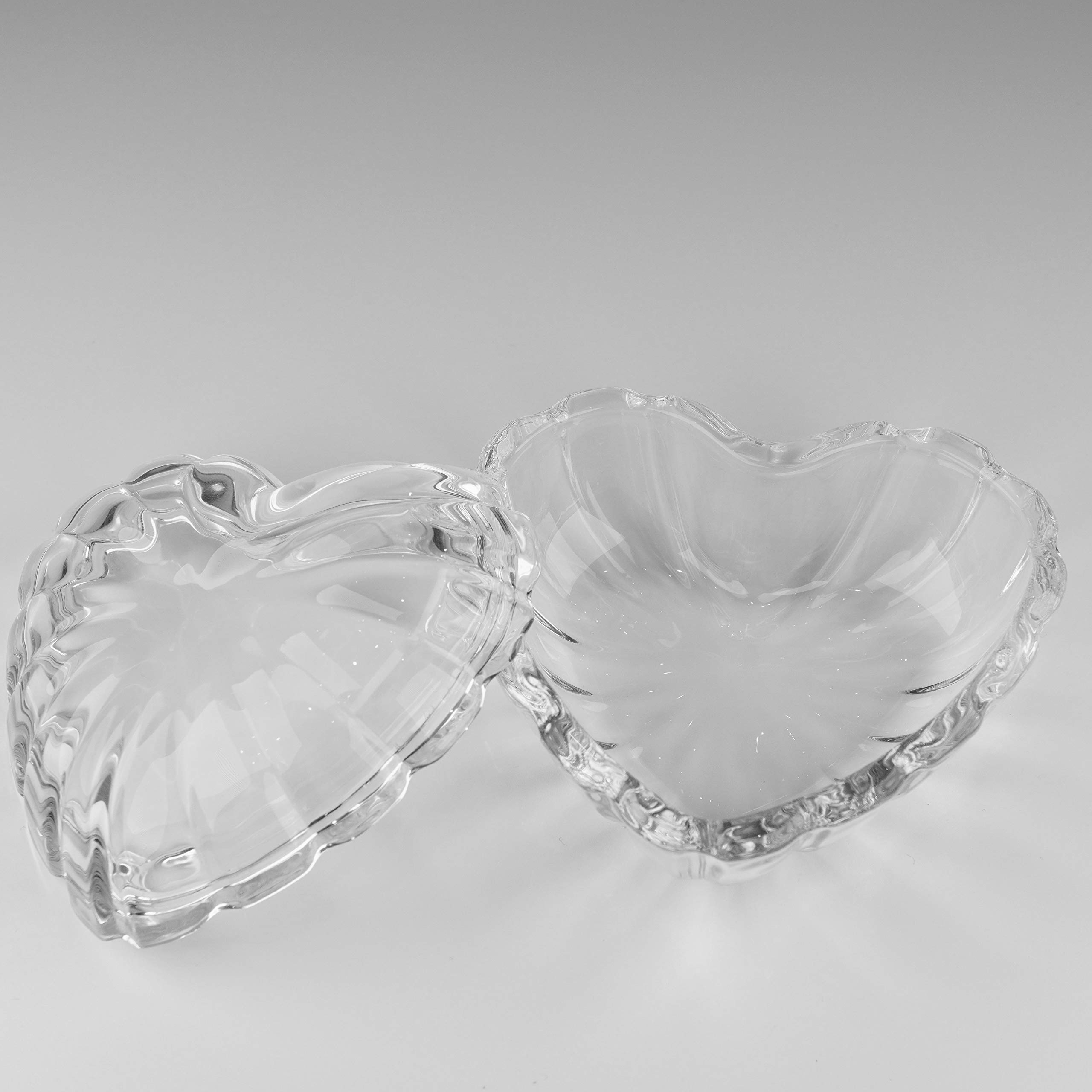 JNDProfessional Acrylic Liquid Monomer Large Dappen Dish + Lid Glass Crystal Bowl Nail Art Powder Cup (Shell Heart)