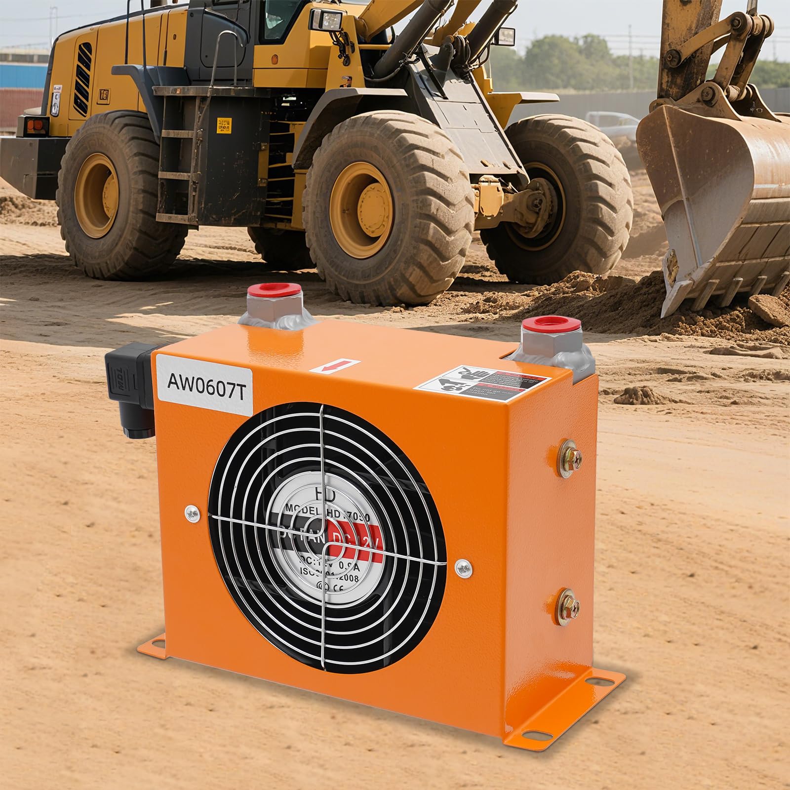 Refroidisseur d'air hydraulique 20 l - 12 V - Refroidisseur d'huile refroidi par air avec moteur en cuivre - Refroidisseur compact pour machines agricoles, pelleteuses industrielles - Facile à monter