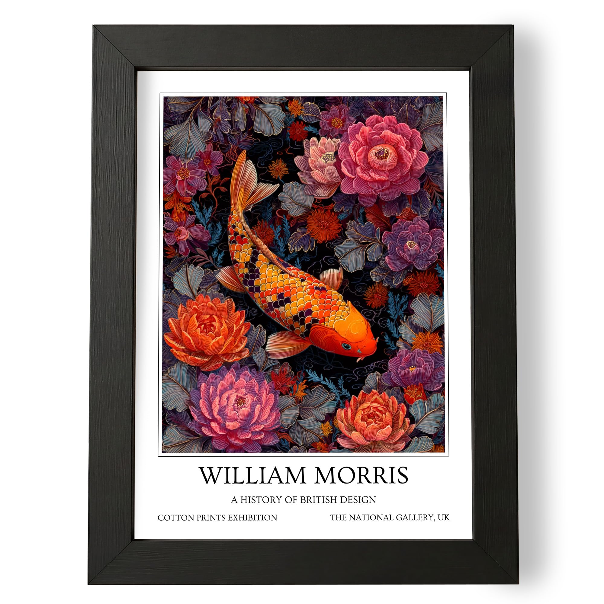Fans Favourites William Morris - Vintage Art Noevua British Prints, Botanical Wall Art, A History of British Design Collection (Orange Koi Fish, A5, Unframed) — image 1