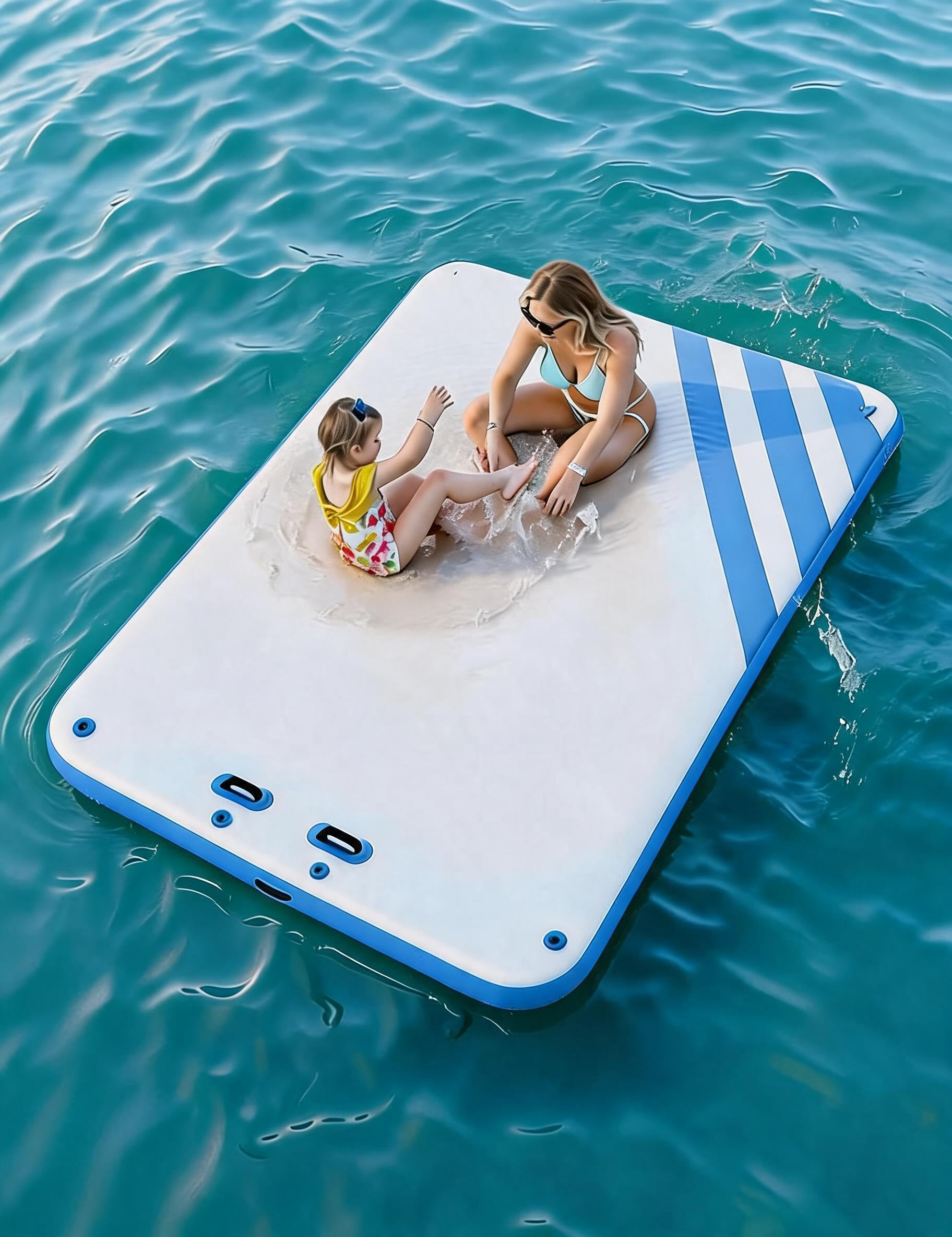 Cachpib Heavy Duty Inflatable Floating Dock Platform – Non-Slip, Ultra-Stable Raft for Lake, Pool, Beach, or Ocean – Includes Portable Bag & Air Pump – Ideal for Adults and Boating