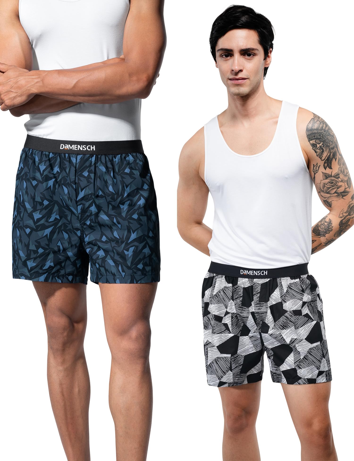 DAMENSCH Regular Fit Printed Cotton Blend Trunk Underwear Anti-Bacterial Moisture Wicking Breathable Microfibre Waistband Deo-Cotton Trunks for Men
