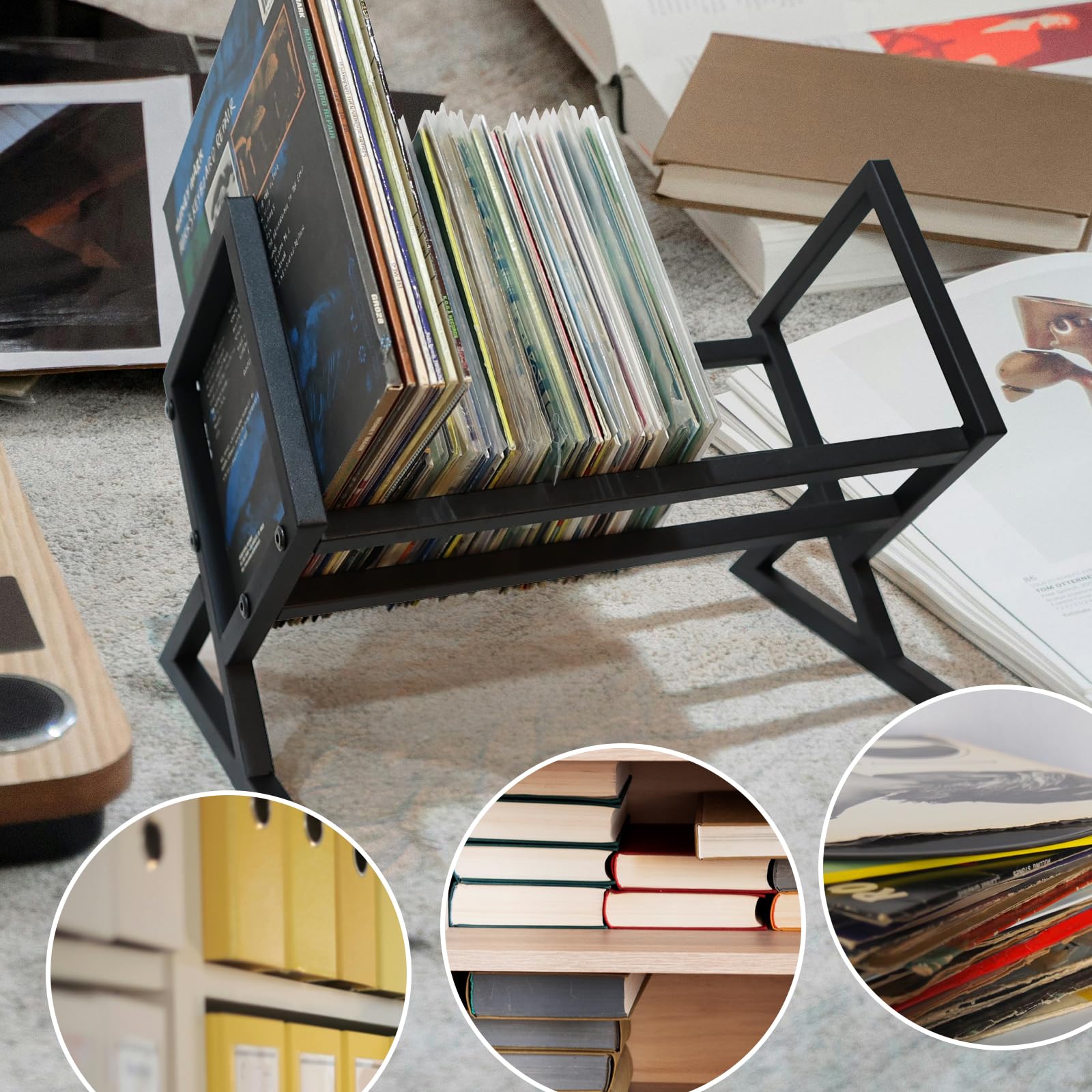 Amazon｜レコードラック レコード棚 マガジンラック lp レコード