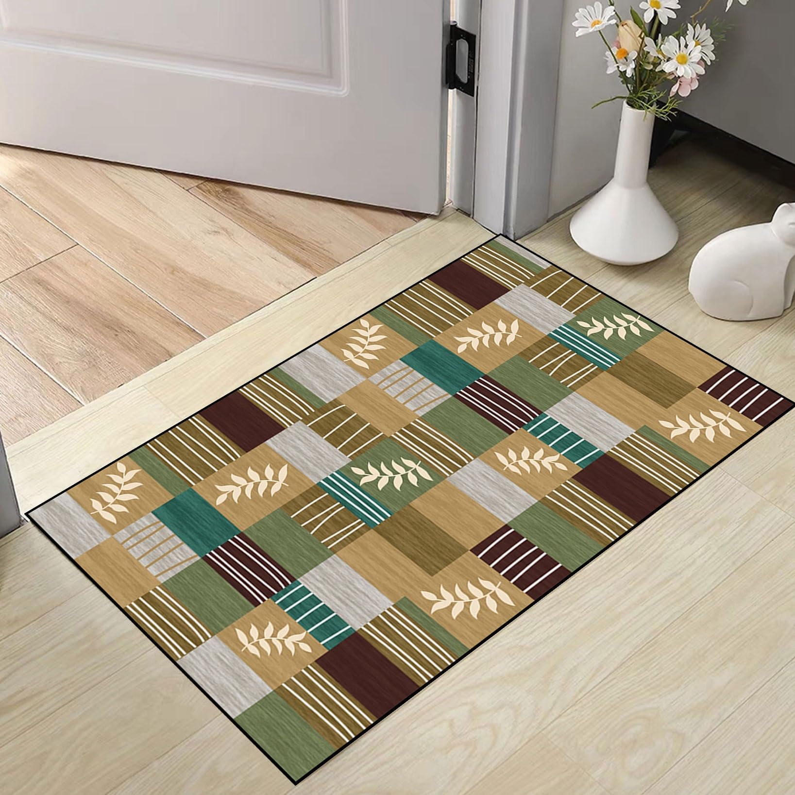 Teppich Läufer Flur Lang 55 x 330 cm rutschfest Läufer Flur Küche, Wohnzimmer Teppich Polyester, Kurzflor, Anpassbar, Leicht zu Reinige für Wohnzimmer, Flur, Küche, B