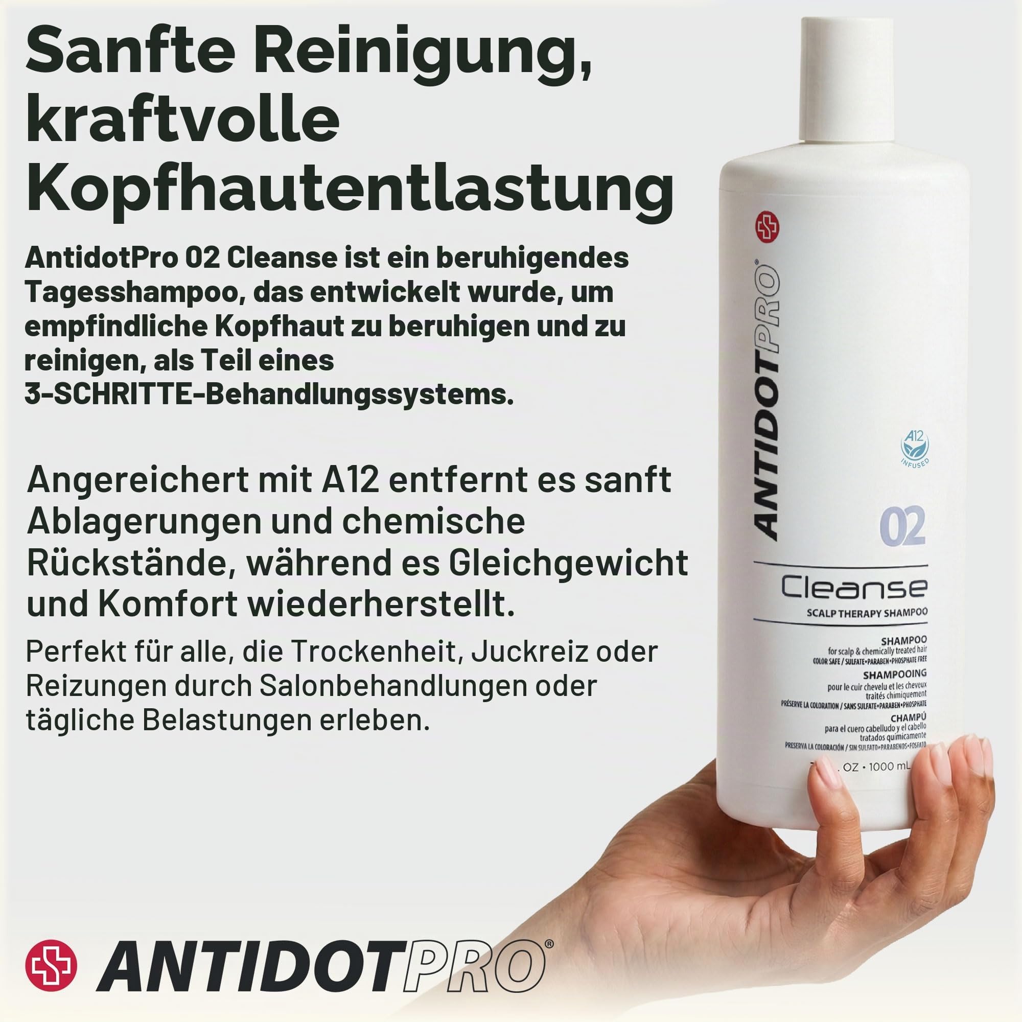 ANTIDOT PRO ANTIDOTPRO Cleanse 02 Shampoo 1000 ml für empfindliche Kopfhaut