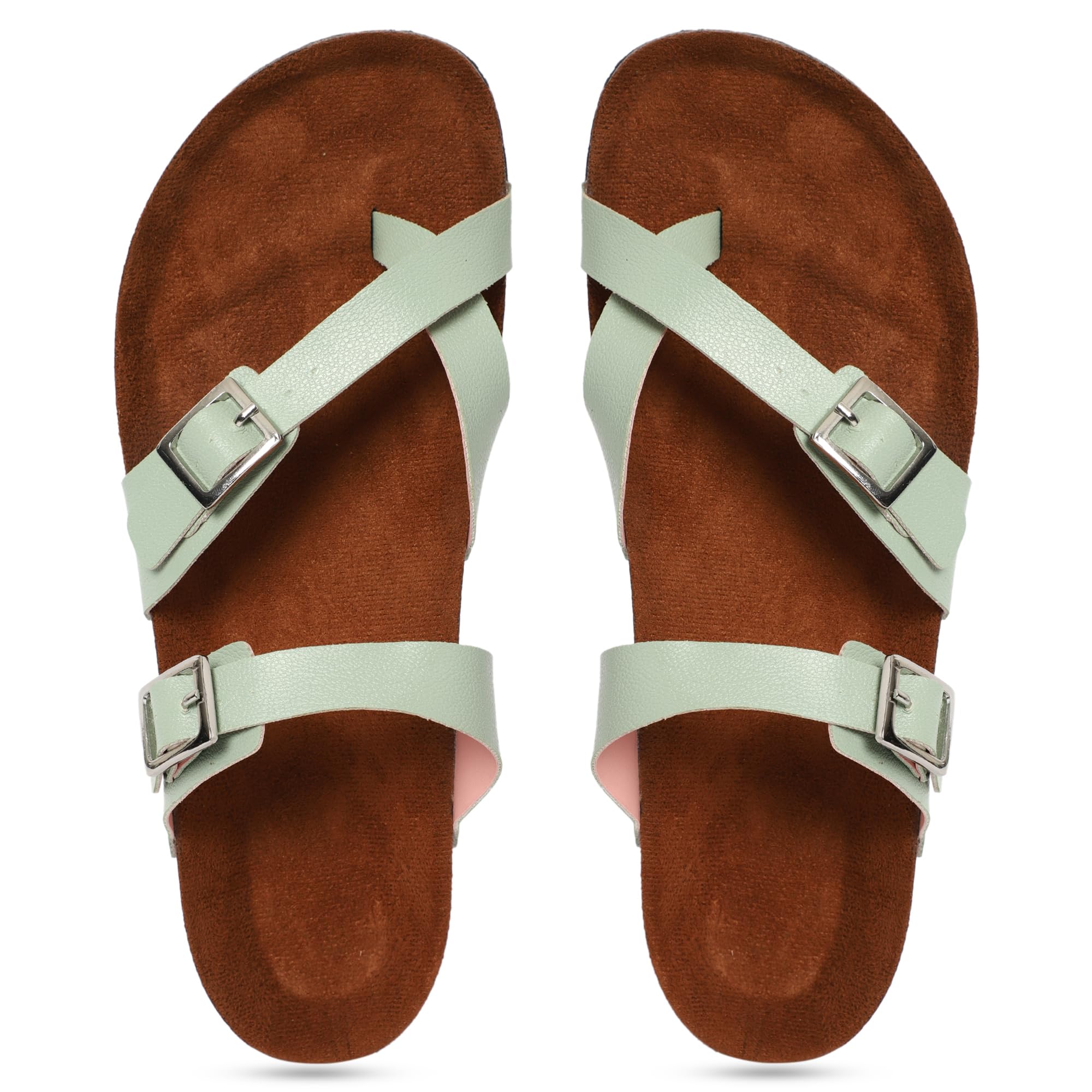 MOZAFIA Sea Green Solid Synthetic Leather Comfortable Stylish with Open Toe Casual Flat Sandals & Flip Flops for Women (B0CQCZ41H6) Amazon Price History, Amazon Price Tracker