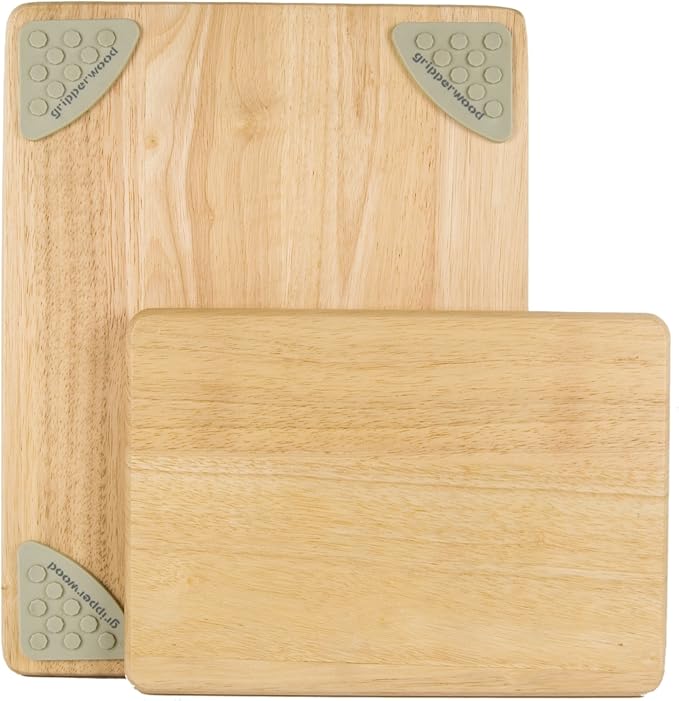 Architec Gripperwood Cutting Boards, Set of 2, Beechwood with Non-slip Gripper Feet, 11 by 8-Inches and 14 by 11-inches