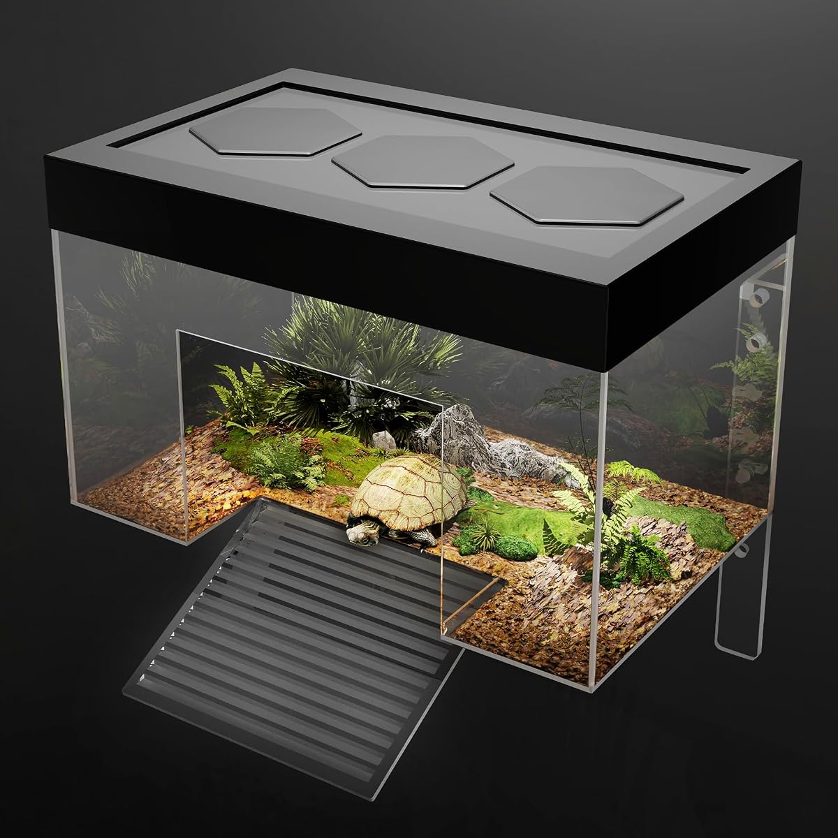 Turtle Basking Platform,7.87*5.5*5.5inch Small Land Turtle Topper Decor,Red