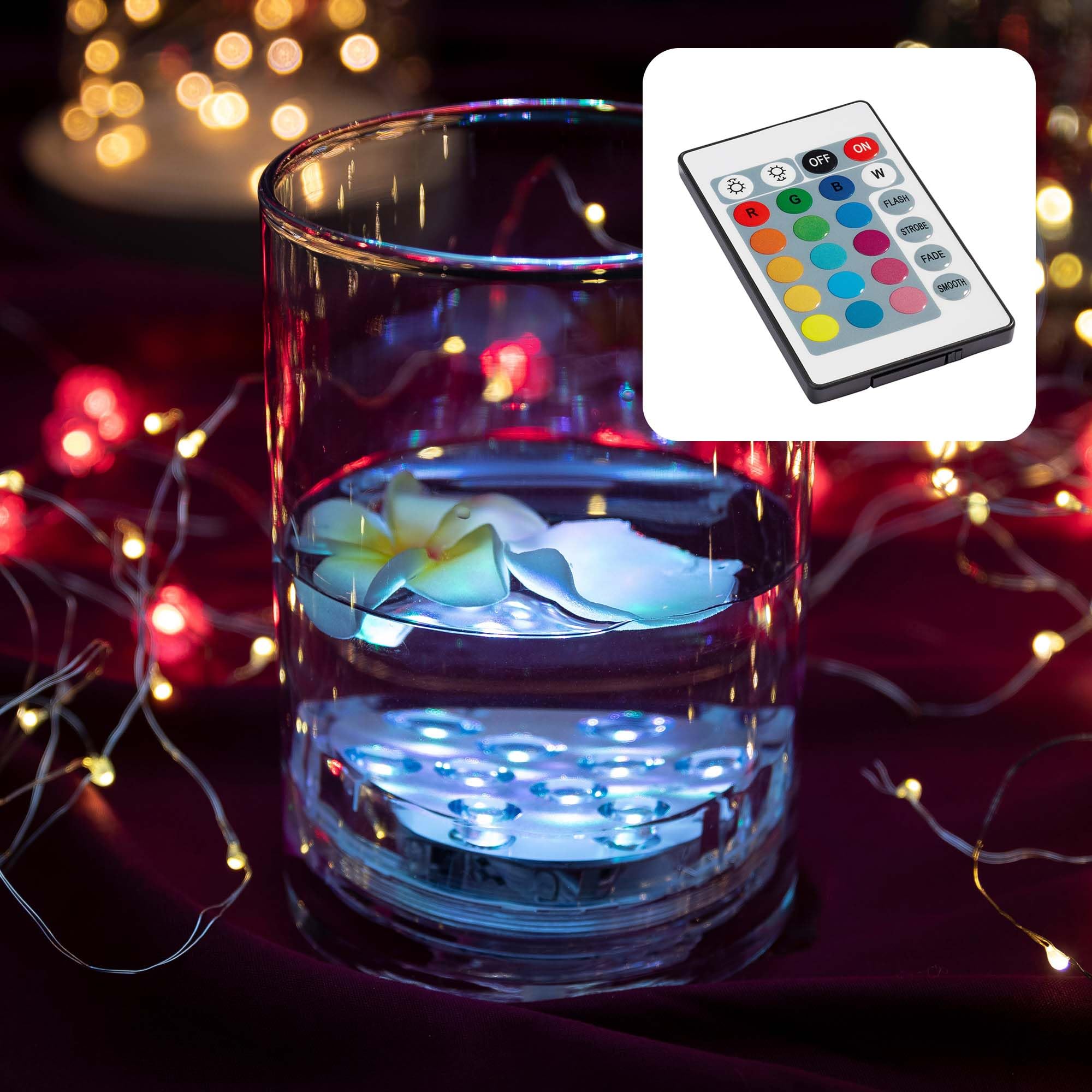 hellum 12x Unterwasser Licht, Fernbedienung & 16 Farben, Batterie (3xAAA) | Unterwasser Licht Farbwechsel mit 16 Farben 7x2,9cm, Pool Licht batteriebetrieben, Poolbeleuchtung, Teichbeleuchtung 522945