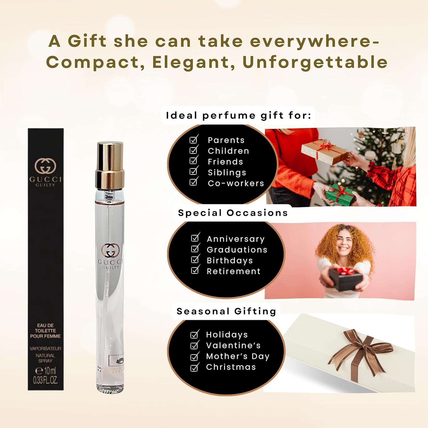 Gucci Guilty Perfume for Women Travel Spray Pour Femme EDT 0.33 Fl Oz - Image 5