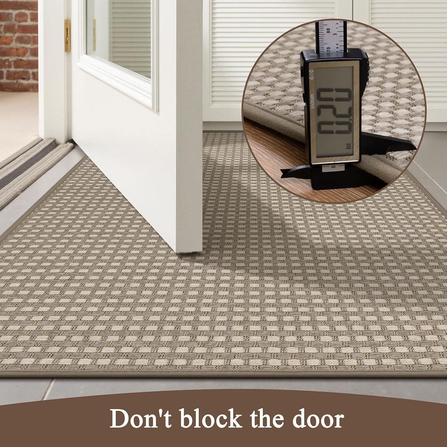 U'Artlines Door Mat 24"x36",Non Slip Rubber Backing Floor Mats, Absorbent Dirt Resistant Low-Profile Doormats, Front Door Mat for Indoor Outdoor Entry, Patio, Porch Brown