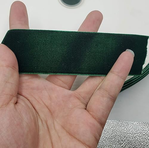 Miniatura 42 de Bobina de cinta de terciopelo de 10 yardas, disponible en muchos colores Verde