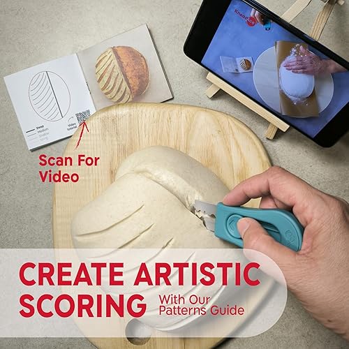 Miniatura 14 de KneadAce Herramienta de puntuación de masa magnética mejorada, herramienta profesional de puntuación de masa con hoja extraíble, herramienta de pan