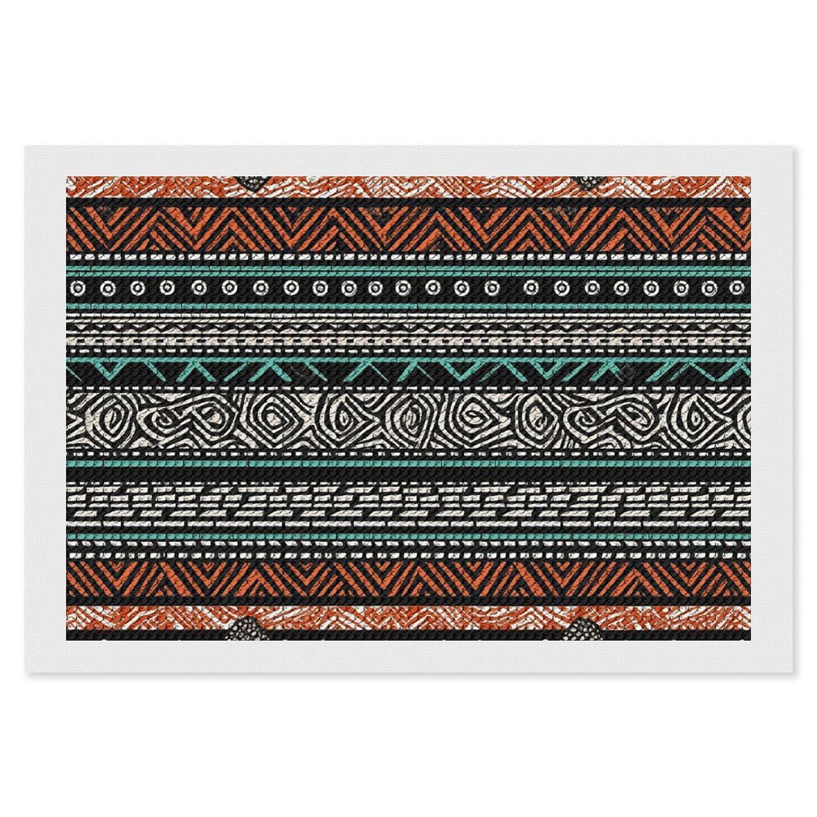 Ethnic Turtle Striped Diamond Art Kits for Adults, DIY 5D Diamonds Painting Kits for Beginner, Round Full Drill Diamond Dots Painting, 8"x12" Diamonds Pictures Gem Art and Crafts Wall Decor