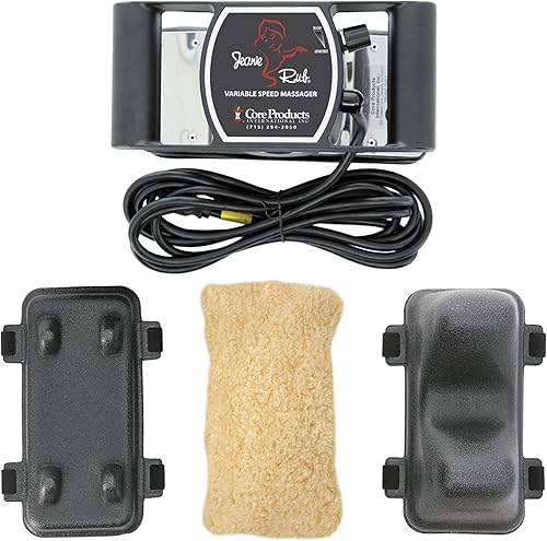 Core Products Jeanie Rub Massager Deluxe Package - Masajeador eléctrico de velocidad variable para aliviar el dolor de tejido profundo, masaje de