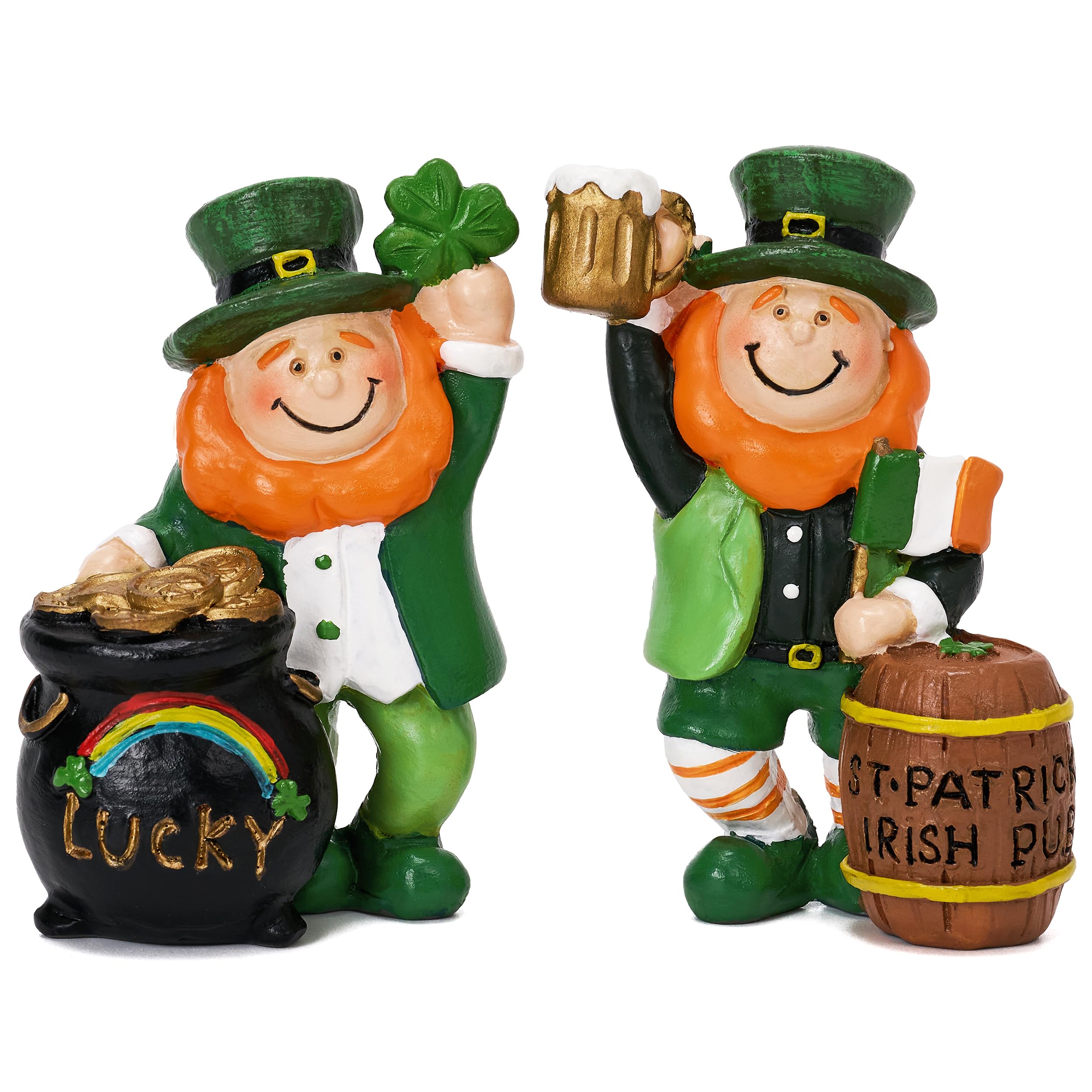 Amazon.com: Valery Madelyn St Patricks Day Leprechaun Figurine  display picture 1