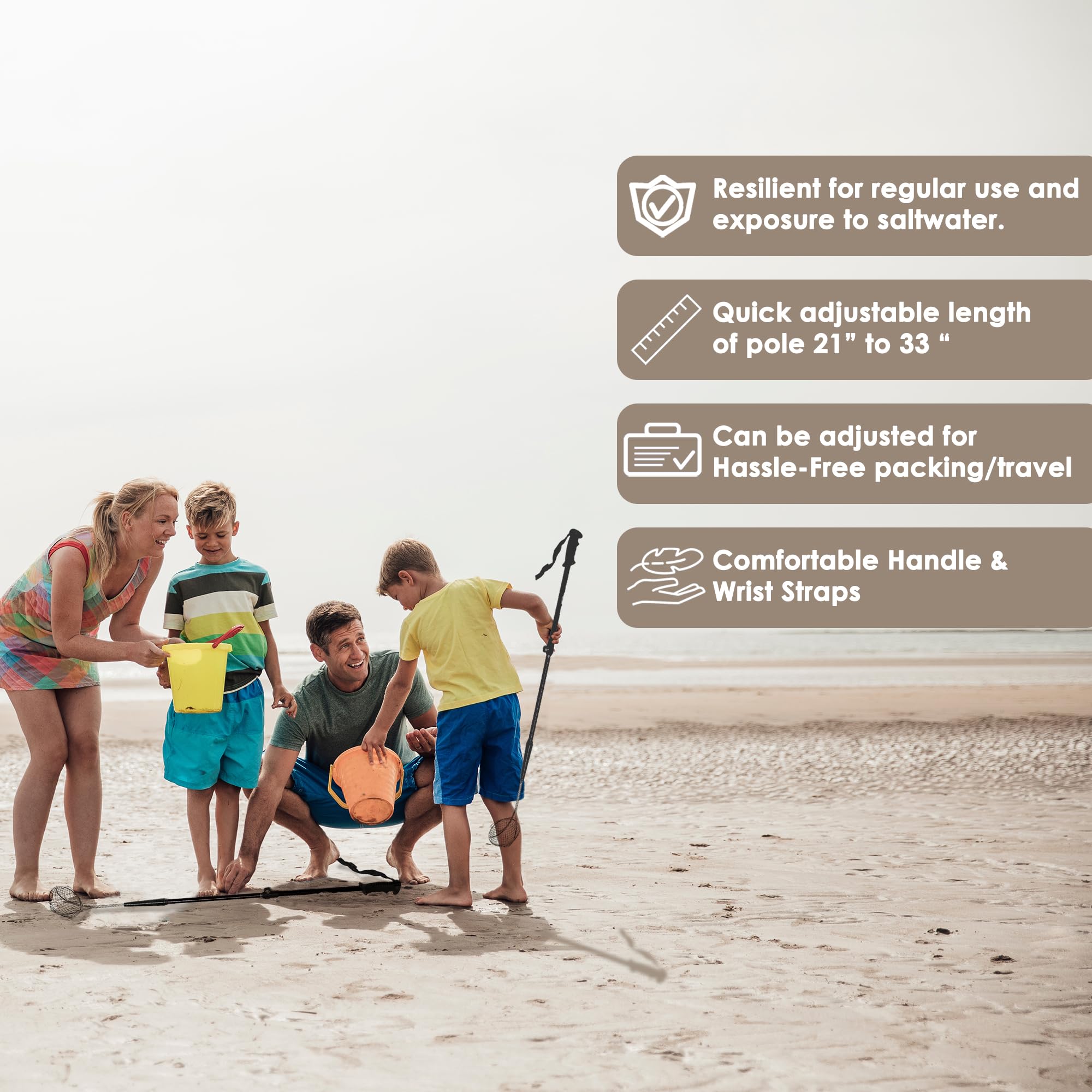 VOS Adjustable 2 Pcs Sand Sifter with Extendable Handle (21