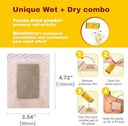 Miniatura 3 de QIZHENG HIMALAYA Parche para aliviar el dolor (5 parches), parche de hierbas calentadoras. Adecuado para espalda, cuello, hombros, dolor de rodilla,