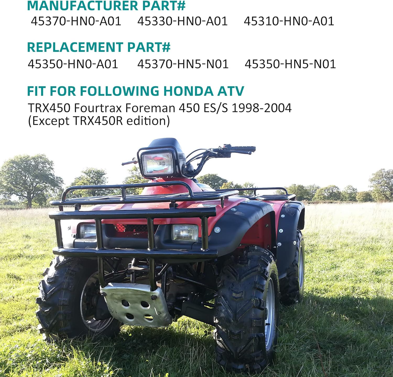 Front Brake Wheel Cylinders for Honda Foreman 450 TRX450 ES/S 1998-2004 (Left&Right All 4 Kit) TRX450FE/TRX450FM,OEM# 45370-HN0-A01 45330-HN0-A01 45310-HN0-A01