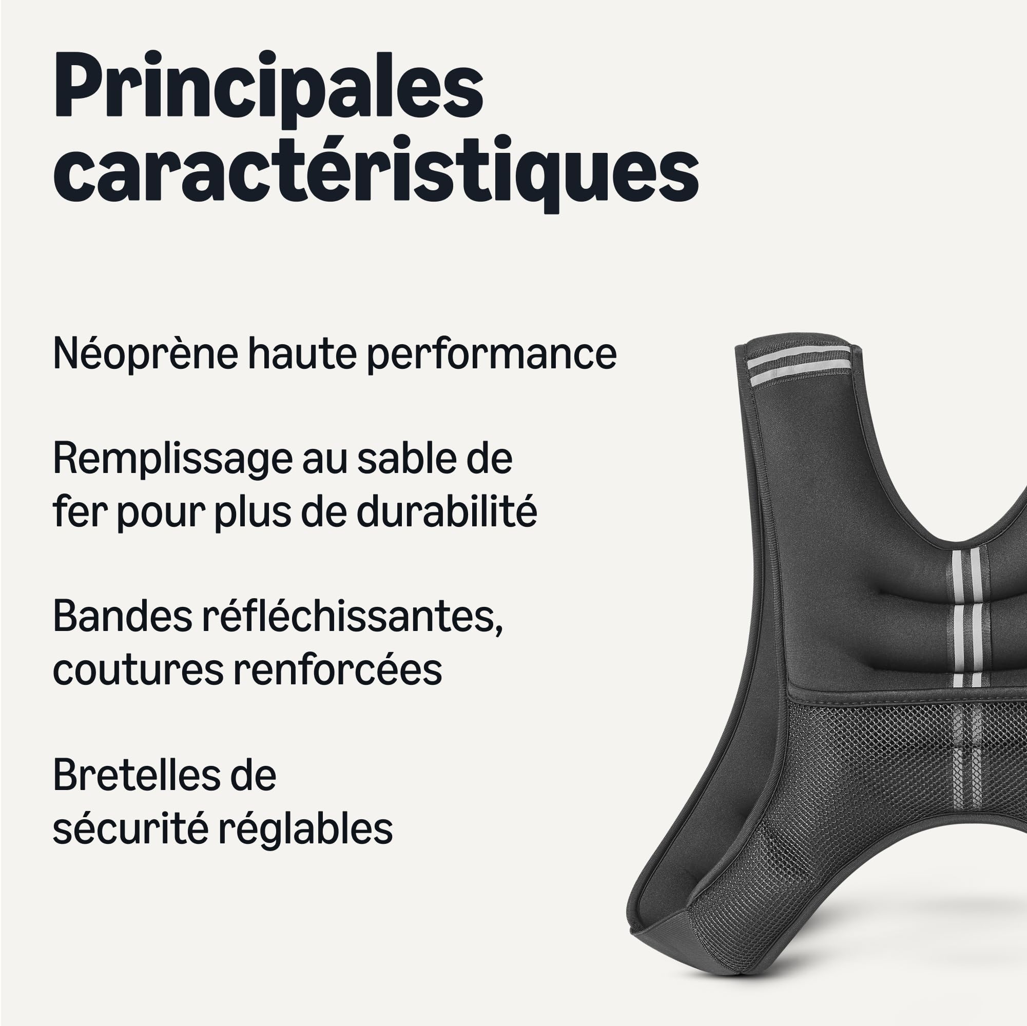 Amazon Basics Gilet lesté avec bande réfléchissante, non réglable, 5,4 kg, Noir