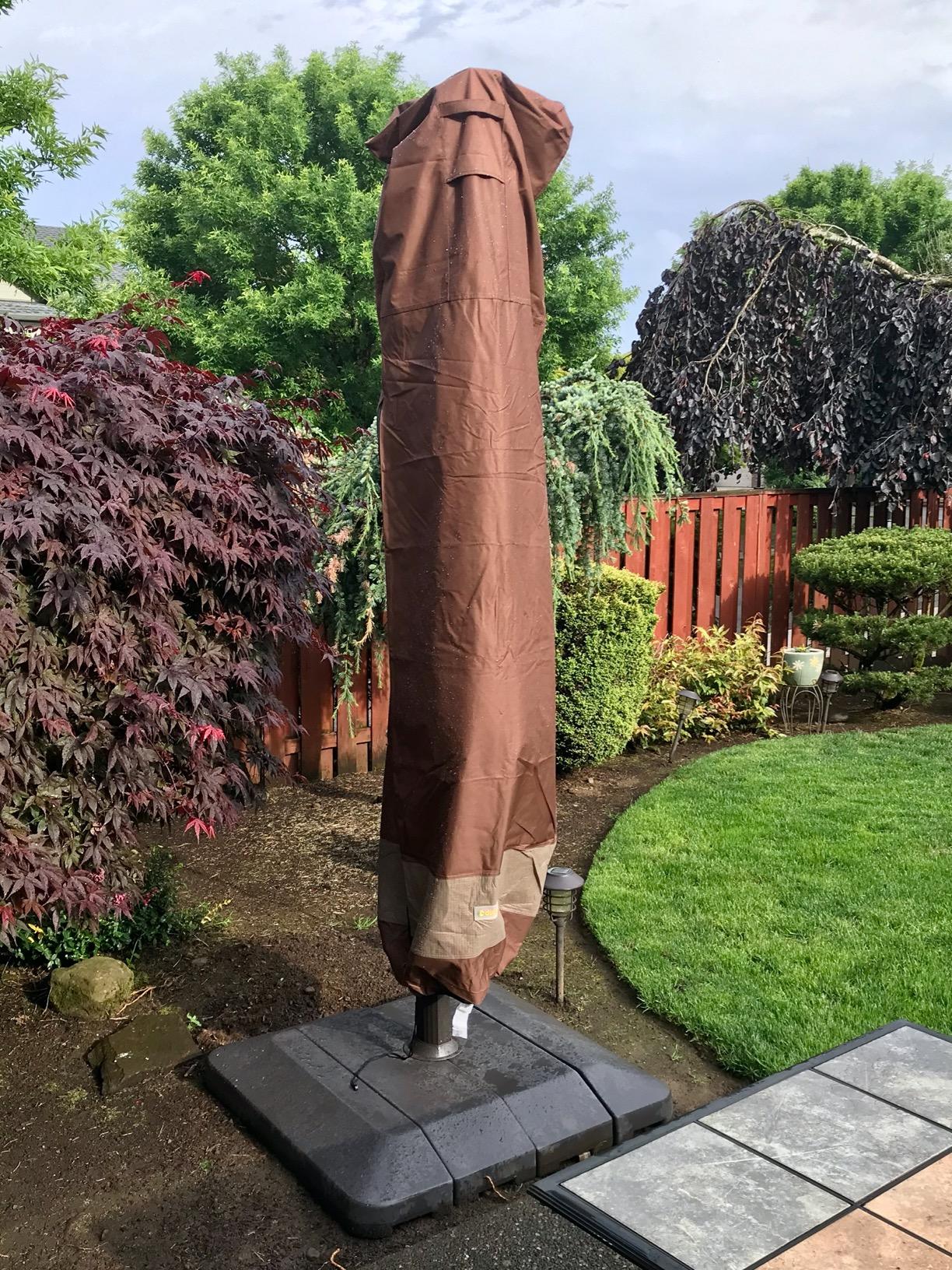 double vented patio umbrella with tilt in tan beige natural New Square 10 ft. Aluminium Cantilever Tilt Patio Umbrella in Beige with  Tilt Adjustment, Top Vent (Base Not Included) BF28W1859FF786