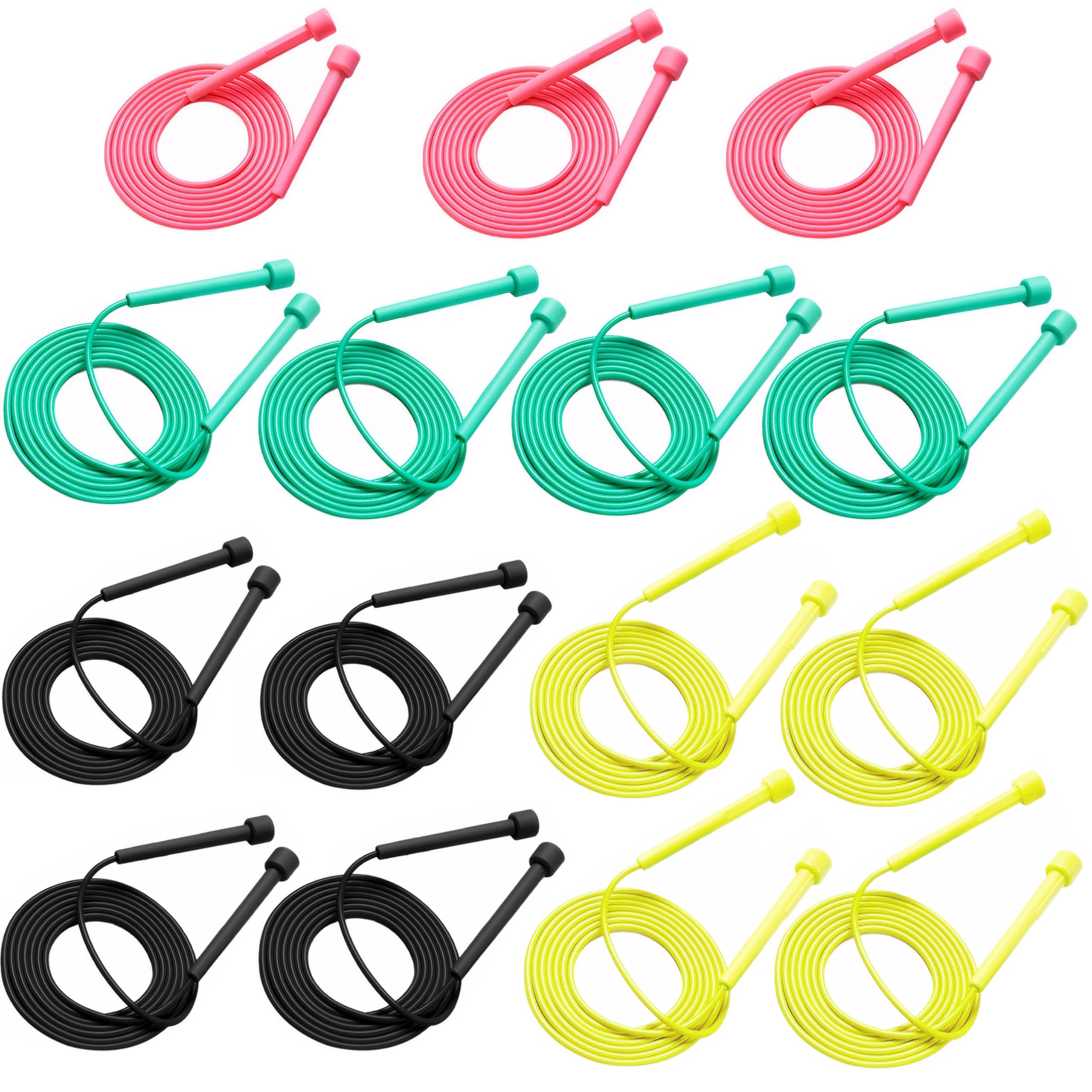 Punklong 15 PCS Adjustable Skipping Rope for Adult,Skipping Sope with Non Slip Handle Lightweight and Portable, Home Exercise and Body Fitness Weight Loss Fun Outdoor Activities