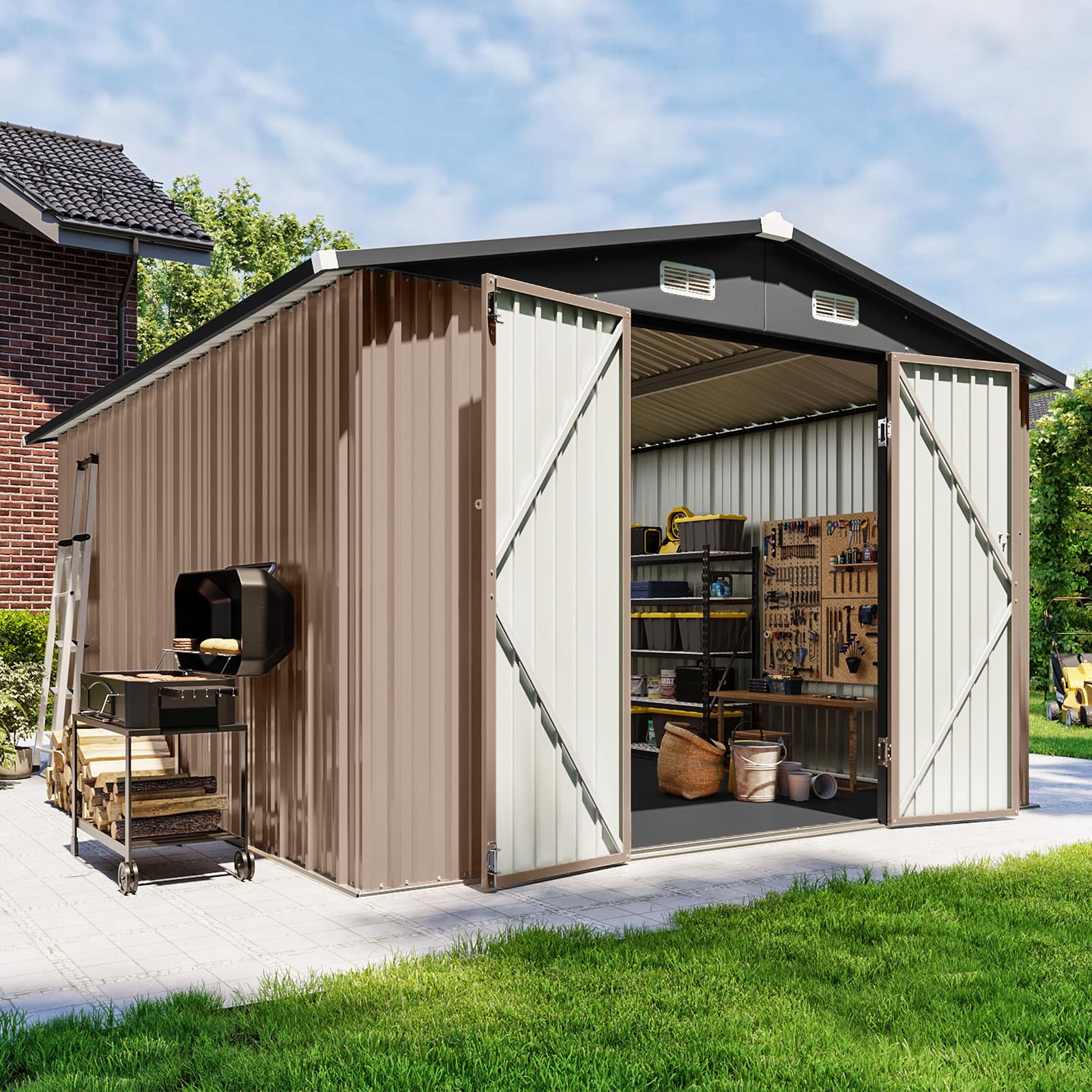Amazon.com : Breezestival 10x12 FT Outdoor Storage Shed with Floor