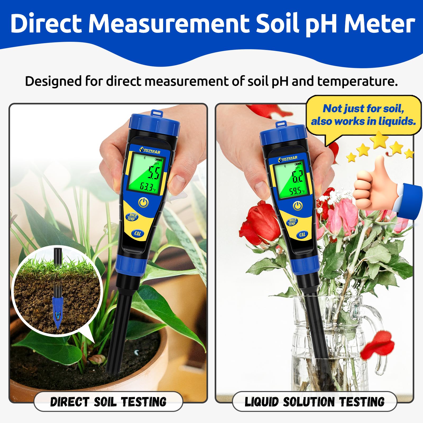 Digital Soil PH Moisture Tester,Plant Moisture PH Meter For Soil And W - LLP - View #5
