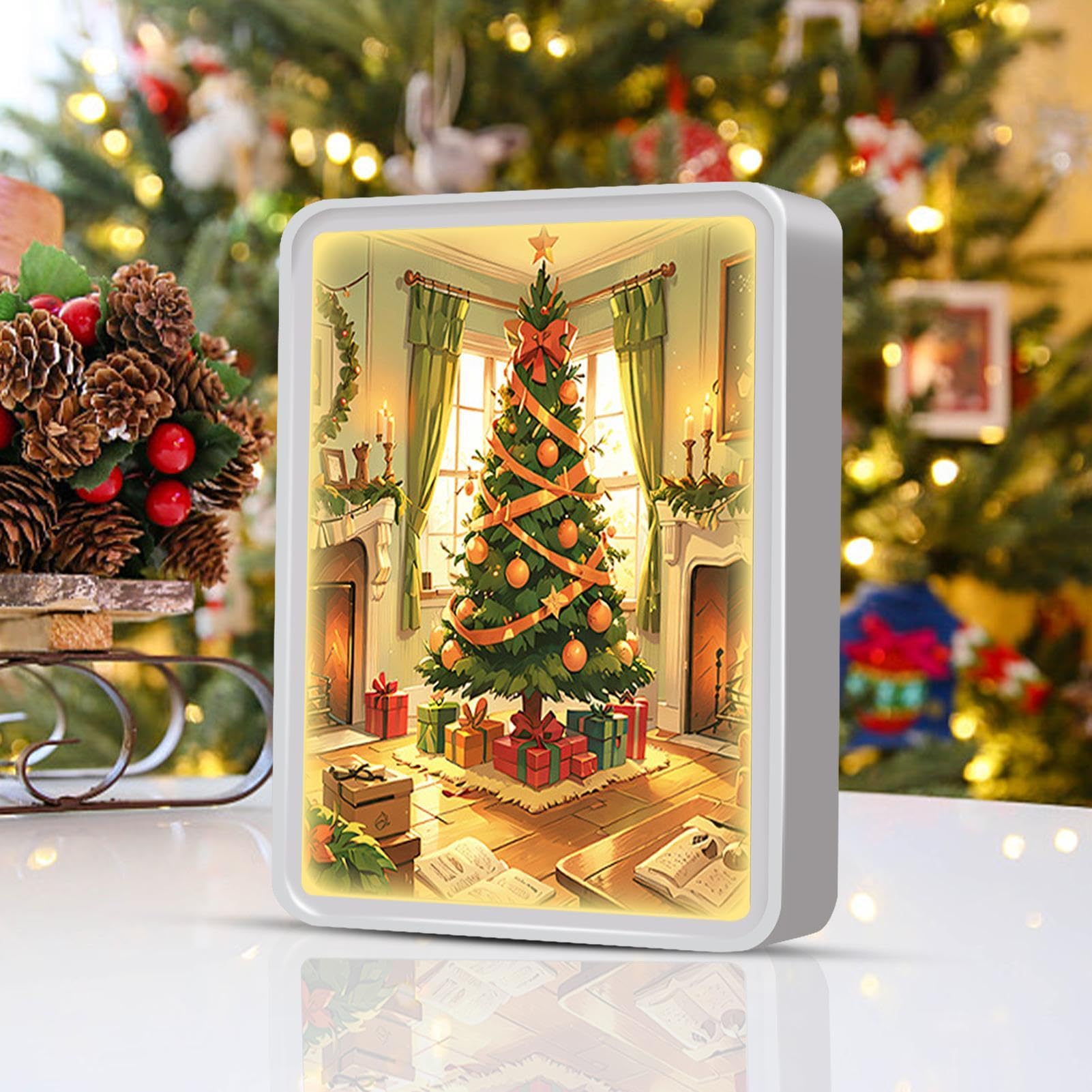 Amazon.co.jp : ライト付きクリスマス ウォール アート,ライト付き