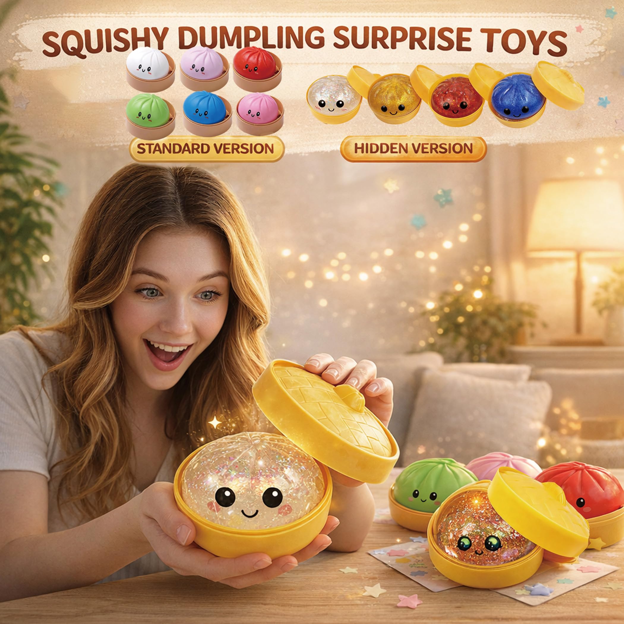 Amazon.co.jp: 2026 グリッター餃子スクイーズ - ランダムグリッター