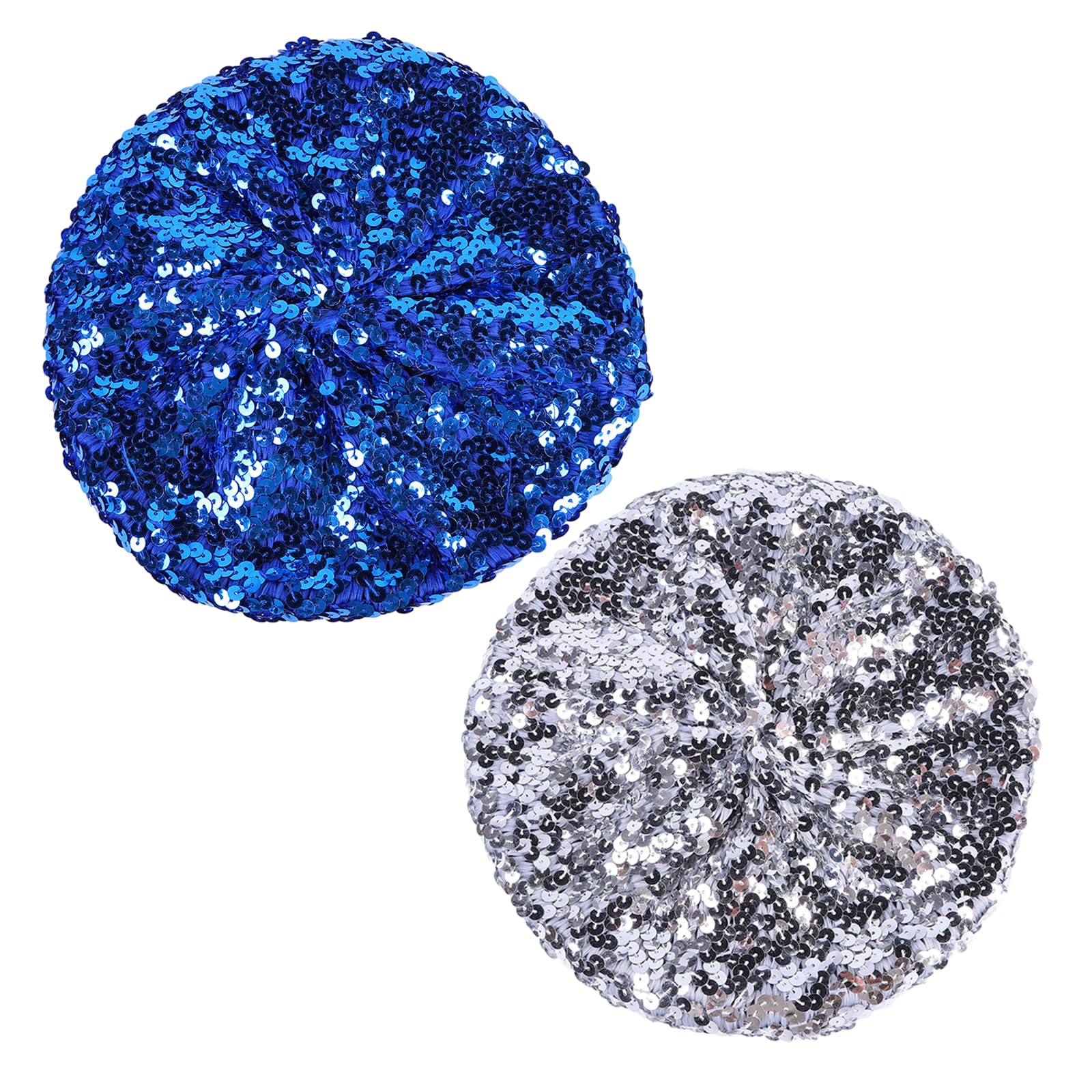 EUPSIIU Sequin Hat, Sparkly Beret for Dance Parties, One Size, Blue/Silver