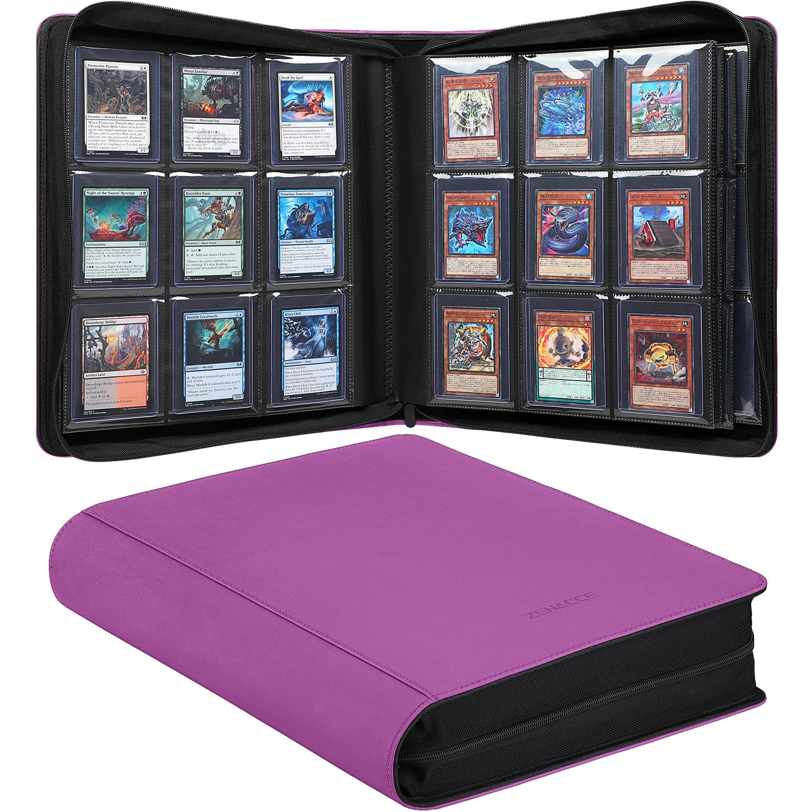 Amazon.com: ZENACCE 9-Pocket Trading Card Toploader Binder, Holds