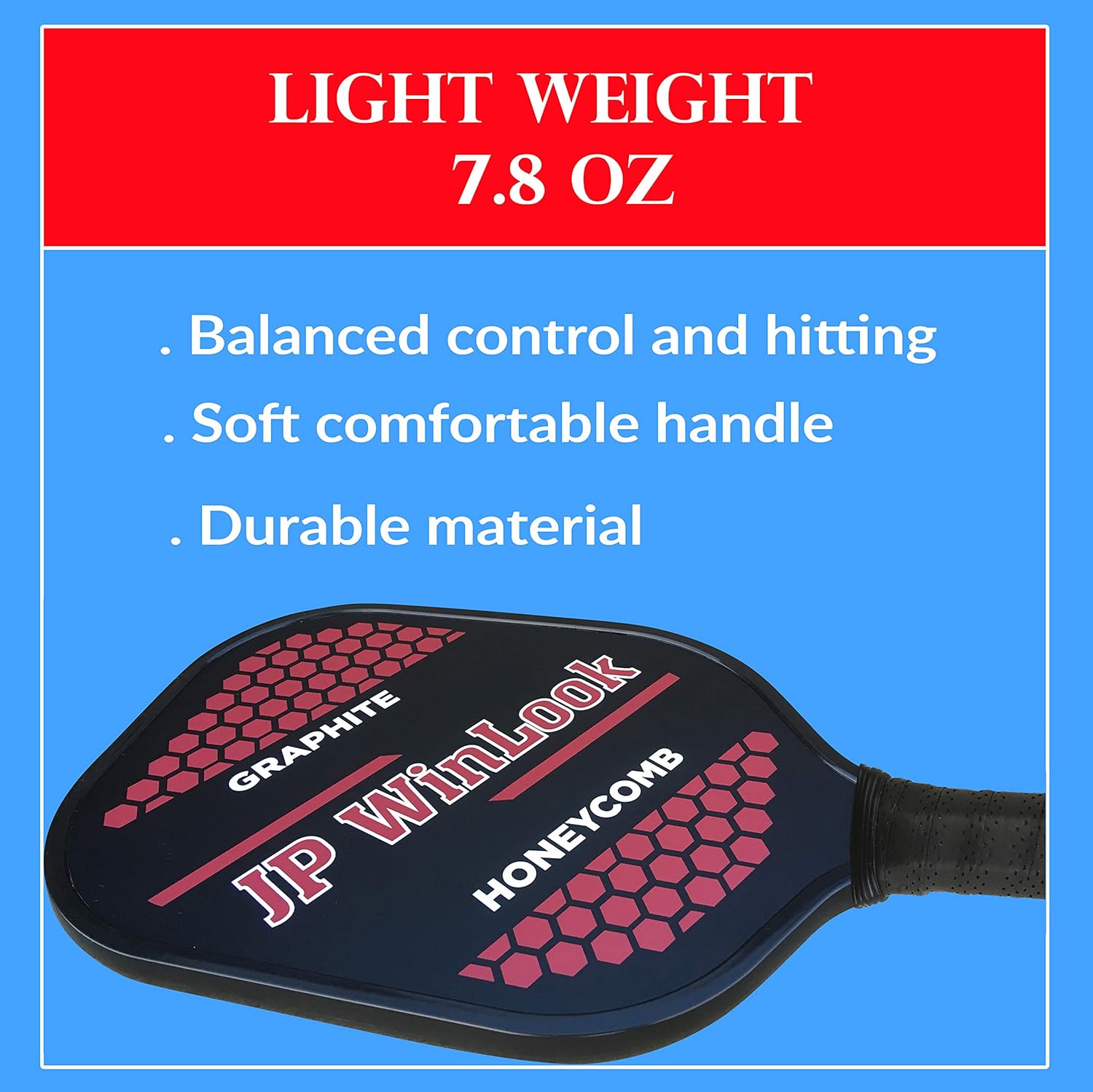 JP WinLook Pickleball Paddle Set with Graphite Face (More Power) Lightweight, Beginner to Professional, Men & Women, Indoor/Outdoor, USAPA Approved Racquets, 3 Balls, 1 Bag : Sports & Outdoors