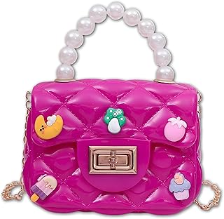 محفظة لطيفة للبنات، شنطة كروس صغيرة متعددة الاستخدامات مع حزام طويل وسلسلة ذهبية جميلة للاستخدام اليومي