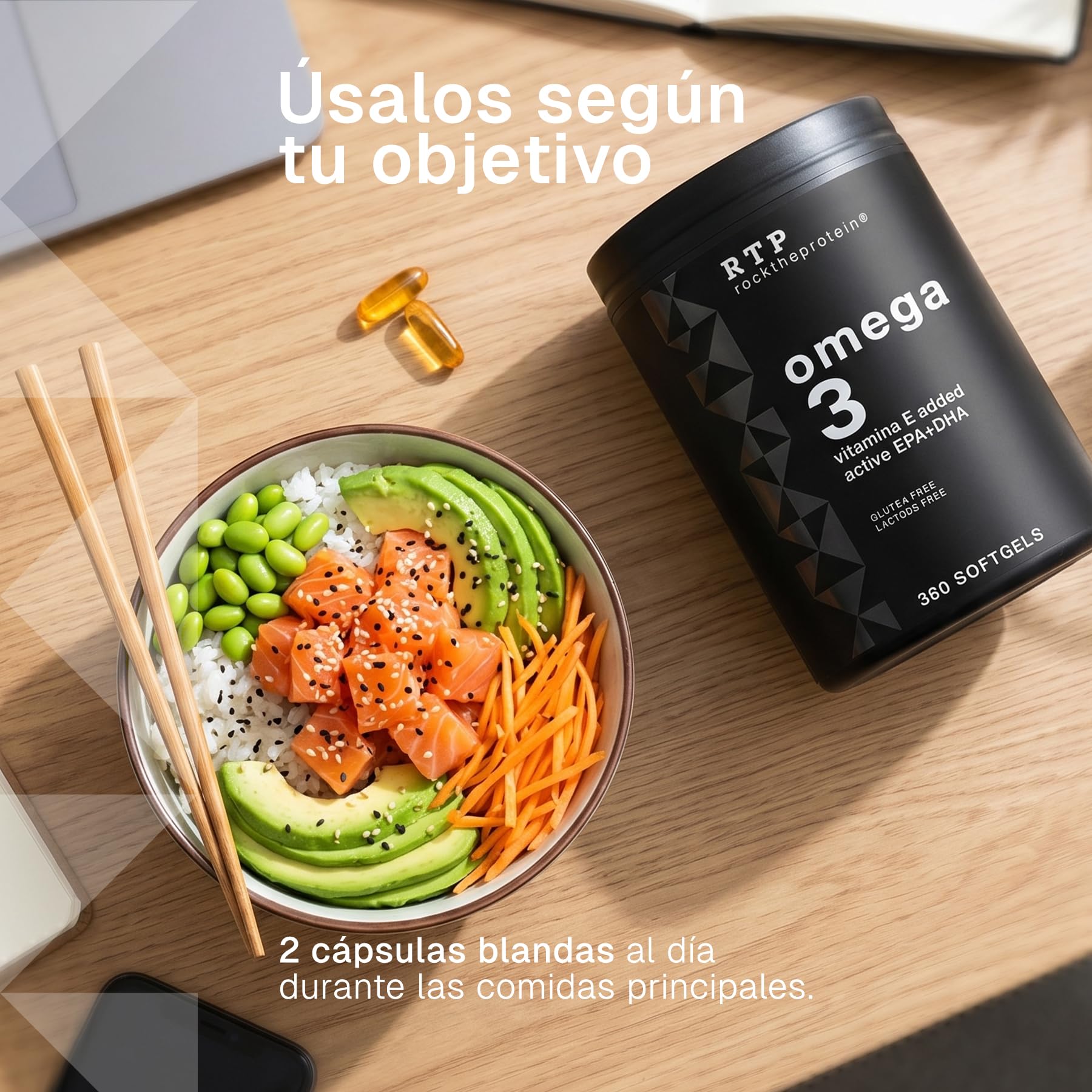 Omega 3 2000 mg RTP, 720 Cápsulas Blandas, Con Vitamina E