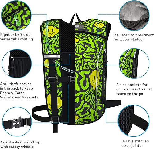 Miniatura 5 de Mochila de hidratación ligera  Bolsa de 2 litros incluida  Ideal para festivales, mochileros, senderismo, ciclismo de montaña, actividades al aire