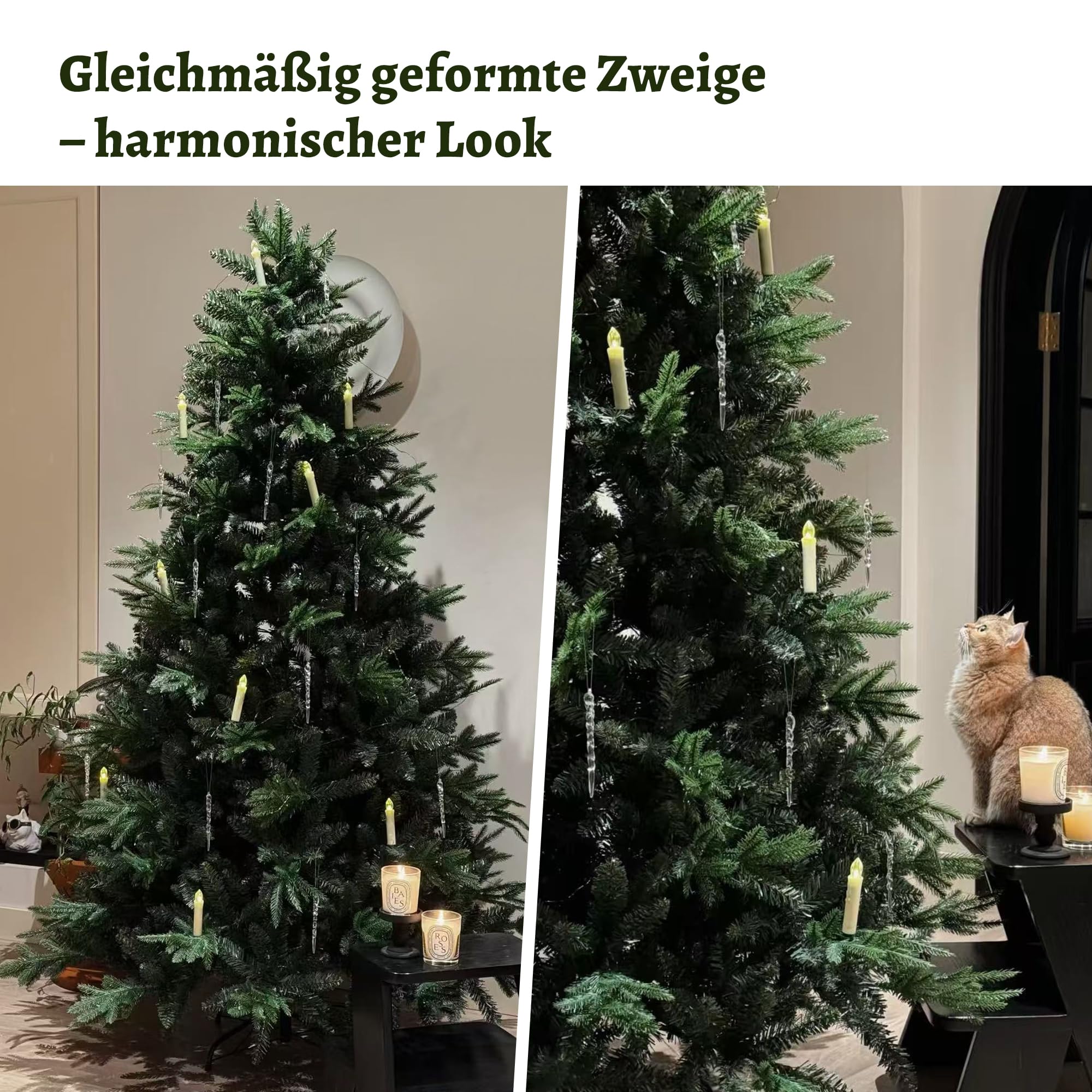 EVGN Künstlicher Weihnachtsbaum 180 cm – Nordmanntanne Optik – Dicht & naturgetreu – Premium PE+PVC Zweige mit stabilem Metallständer – Einfacher Aufbau & wiederverwendbar.