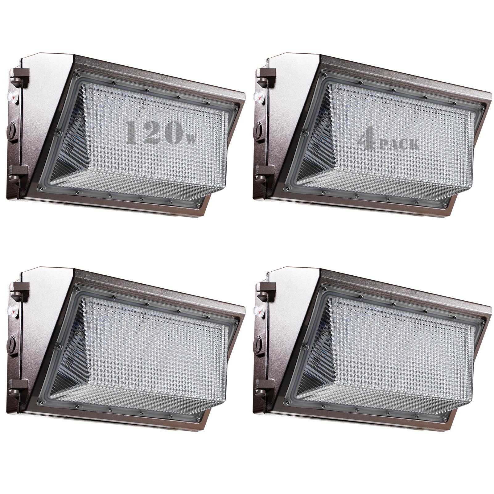 Lightdot4Pack 150W LED Wall Pack Lights, 100-277v Dusk to Dawn with Photocell | 22500Lm(150Lm/W) 5000K IP65 Outdoor Exterior Lighting Fixture, Energy Saving|5-Yrs Warranty, ETL(Height:10~20ft)