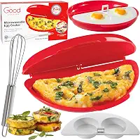 Máquina de omelete 2 em 1 para micro-ondas e panela de ovo - Faça ovos escalfados, fritos ou mexidos com bandeja removível - batedor de aço e livro de receitas incluídos - incríveis sanduíches de café