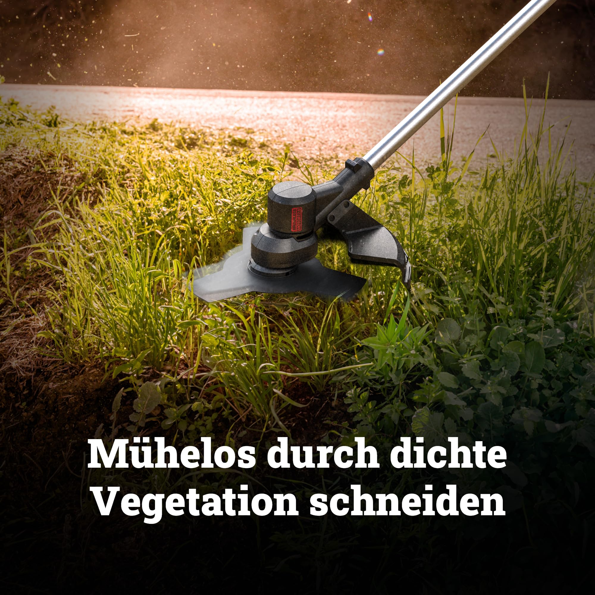WORX WG082E.9 Akku-Sense 20V, 600W Brushless Motor, 2-in-1 Rasentrimmer & Freischneider, 30 cm Faden / 25,5 cm Metallklinge, Bike Handle Griff, klappbarer Schaft Ohne Akku & Ladegerät